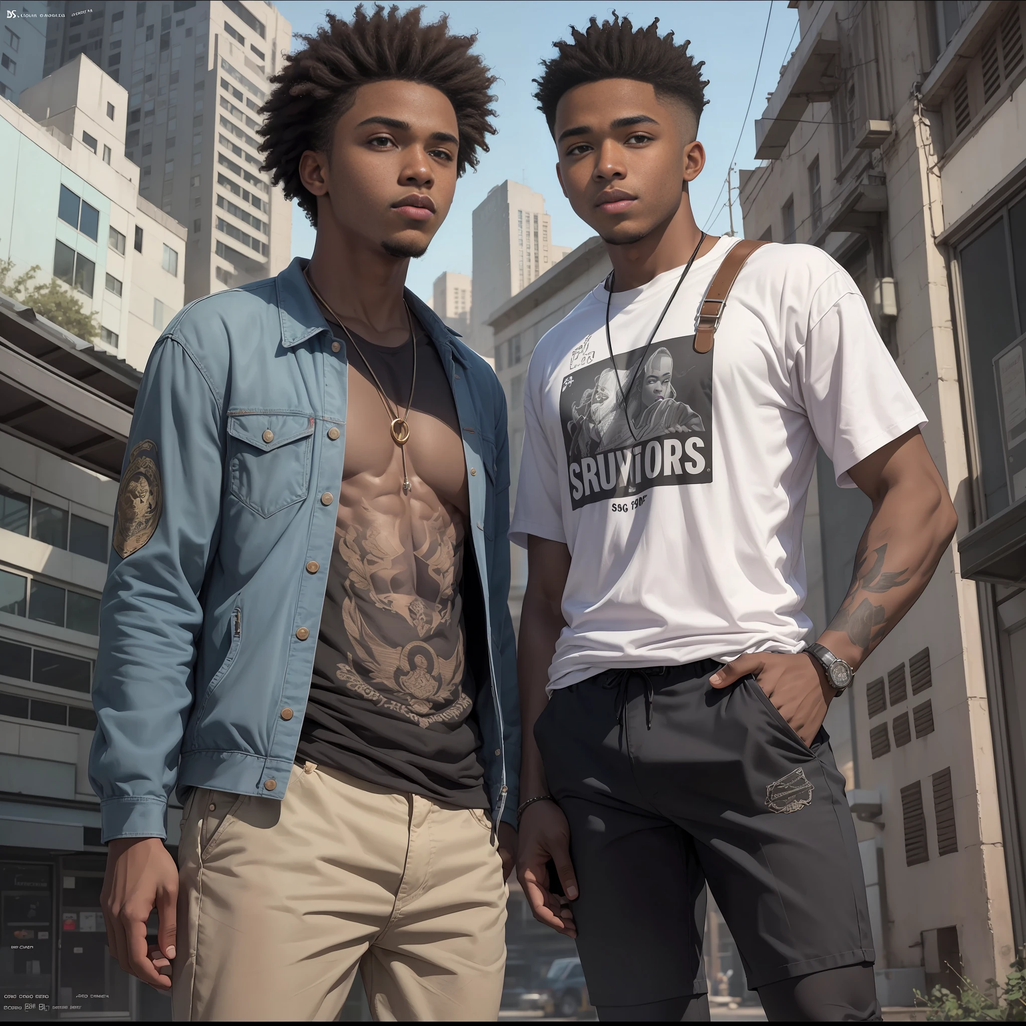 #SOD#"Hand-drawn cover for school male-themed rock album of older teens set in 1990s America, with corporate black race identity and rich color Afro American boys."
#EOD#