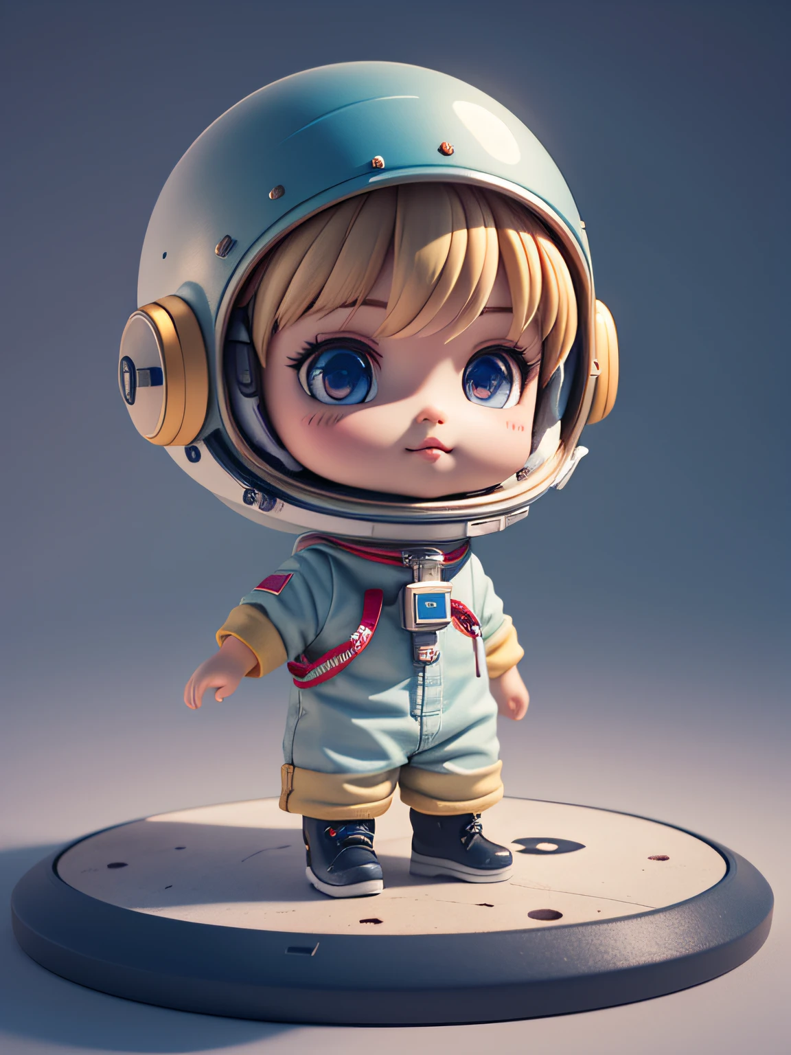 There is a little doll with helmet and helmet, cute 3d rendering, little astronaut looking up, portrait anime space cadet boy, cute 3d anime boy rendering, cute detailed digital art, male explorer mini cute boy, 3d rendering stylized, 3d rendered character art 8k, cute digital painting, anime style 3d, super detailed rendering