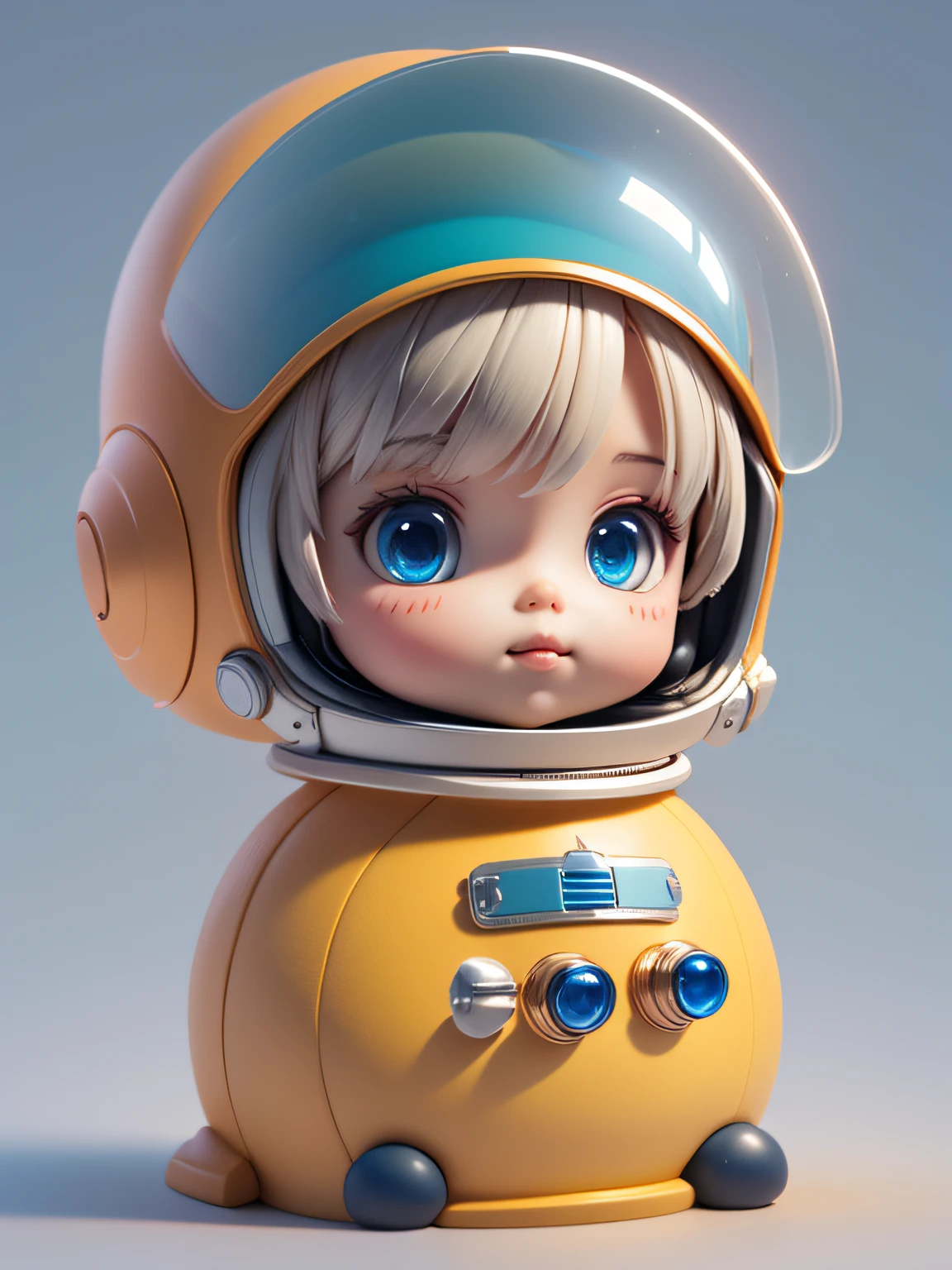 There is a little doll with helmet and helmet, cute 3d rendering, little astronaut looking up, portrait anime space cadet boy, cute 3d anime boy rendering, cute detailed digital art, male explorer mini cute boy, 3d rendering stylized, 3d rendered character art 8k, cute digital painting, anime style 3d, super detailed rendering