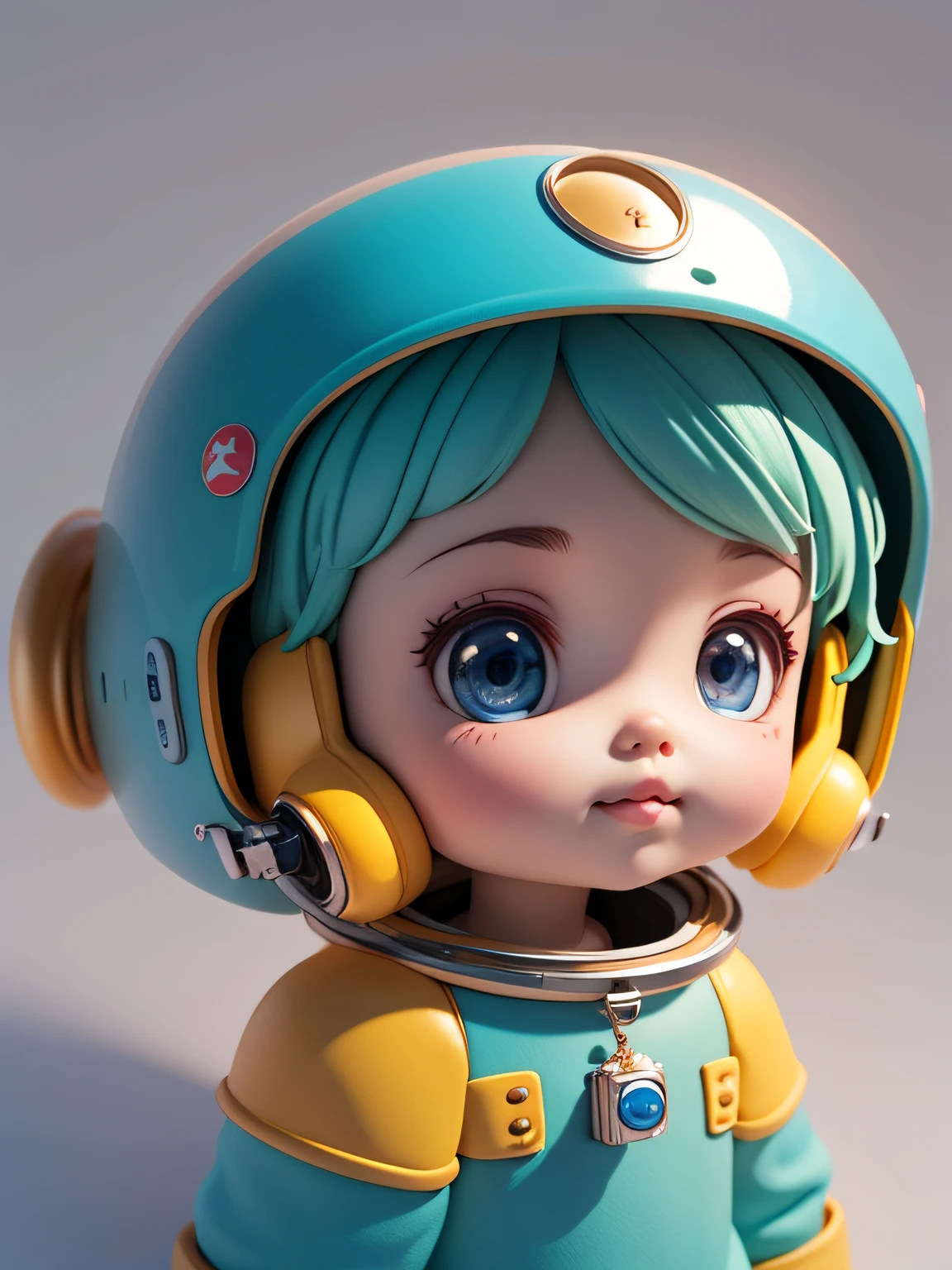 There is a little doll with helmet and helmet, cute 3d rendering, little astronaut looking up, portrait anime space cadet boy, cute 3d anime boy rendering, cute detailed digital art, male explorer mini cute boy, 3d rendering stylized, 3d rendered character art 8k, cute digital painting, anime style 3d, super detailed rendering