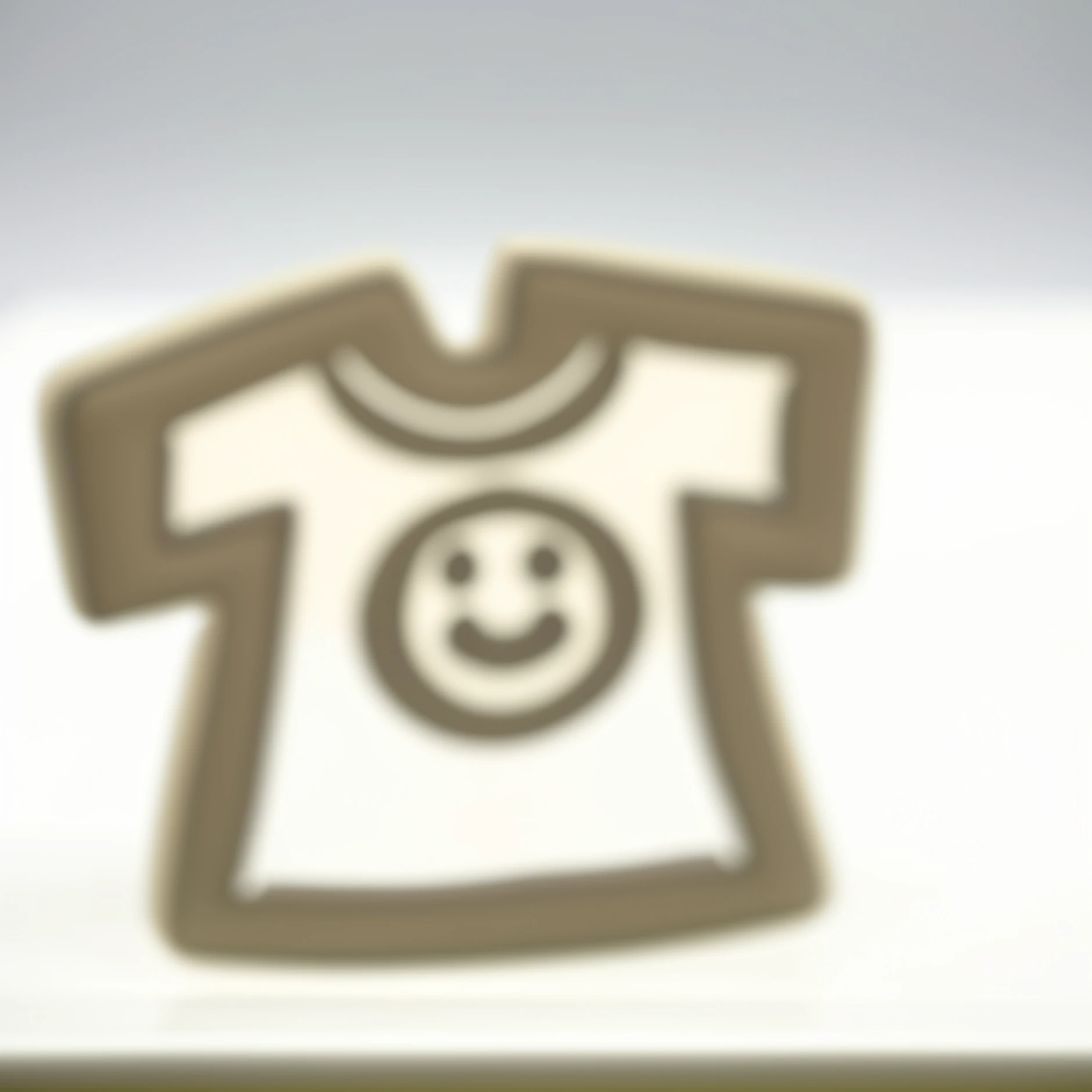 a close up of a cookie shaped like a shirt with a smiley face, earing a shirt laughing, short smile, smiley, smug smile, looking happy, (winking), smile face, [[[[grinning evily]]]], uncanny smile, friedly smile, smiling, small smile, friendly smile, smiley face, smile coy, fun smile --auto