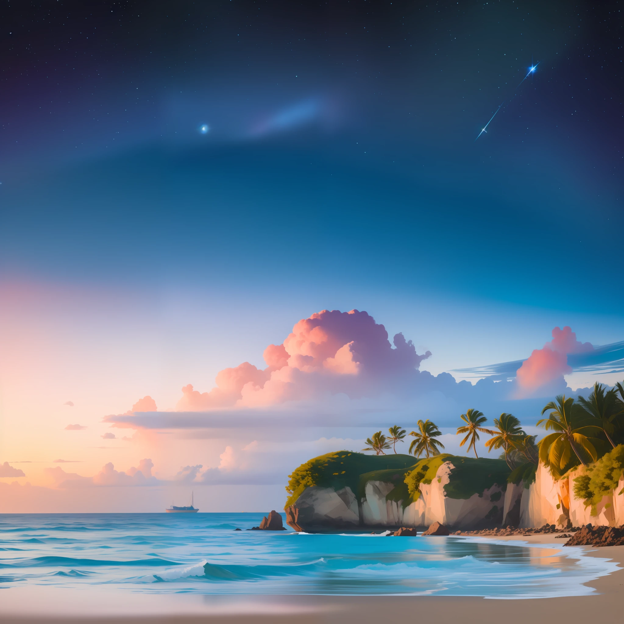 blue sky, some stars