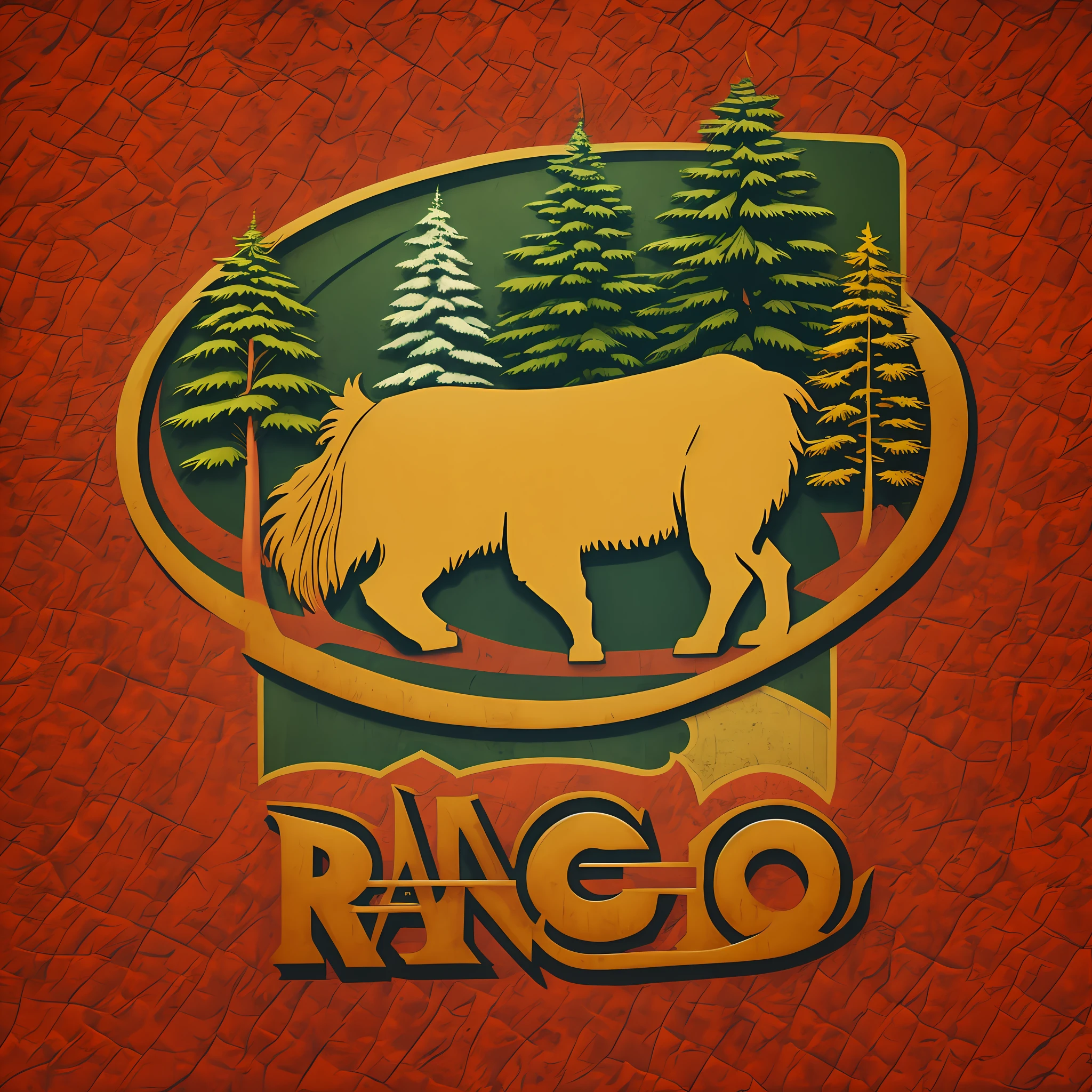 MODERN logo, with letters PS, one pine and the "Rancho" word, emblem --auto --s2