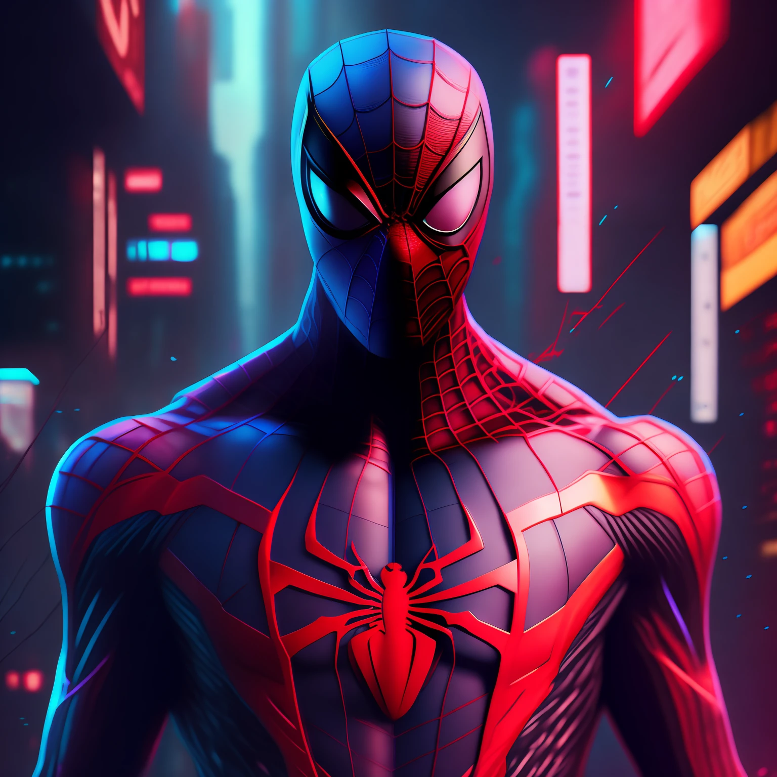 Spider man,Cyberpunk,8k.
