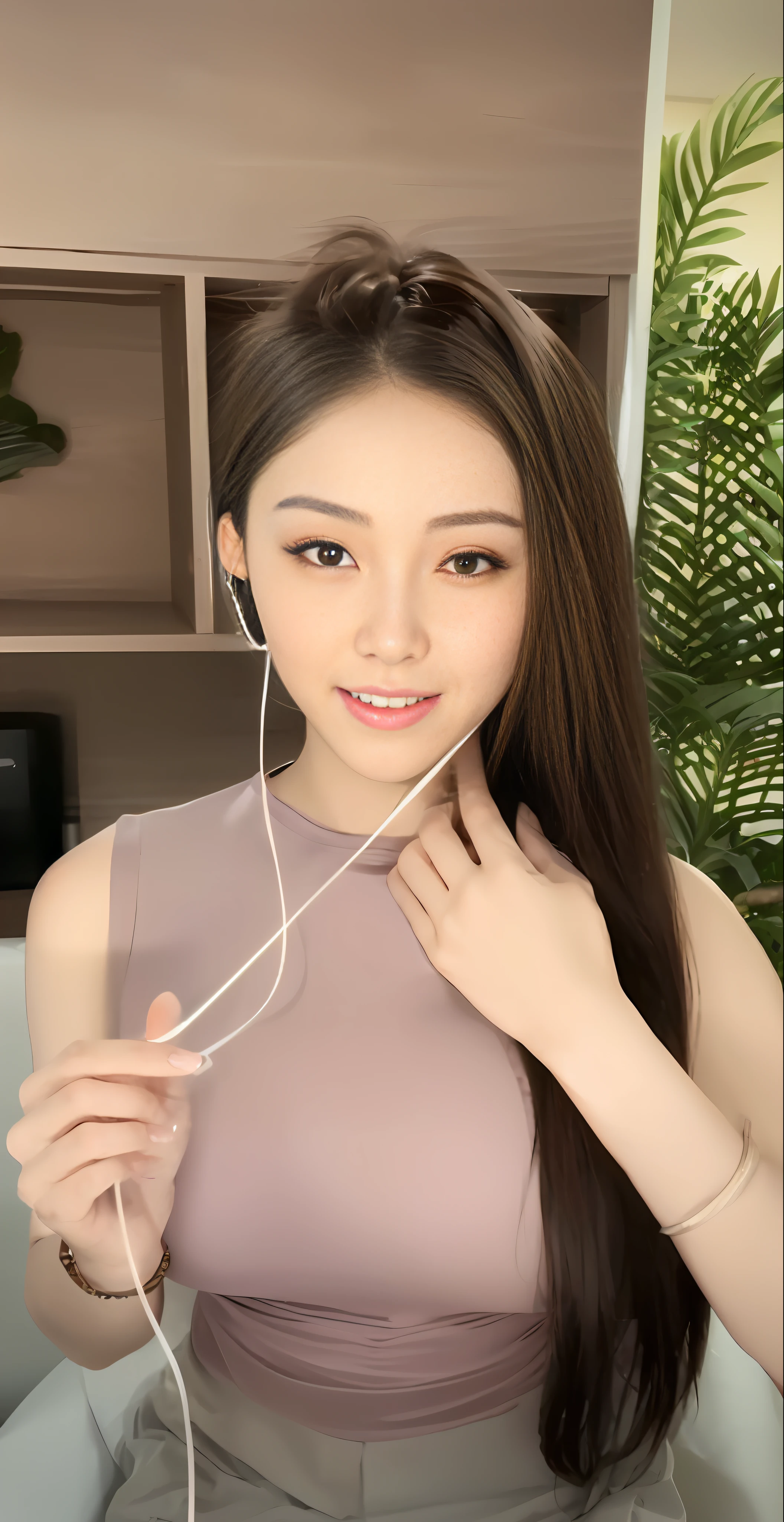 araffe woman with long hair wearing a pink top and headphones, gorgeous young korean woman, young adorable korean face, beautiful south korean woman, beautiful young korean woman, korean girl, wan adorable korean face, popular south korean makeup, popular korean makeup, gorgeous chinese model, young cute wan asian face, pale milky white porcelain skin, smooth white tight clothes suit, masterpiece, superdeformed, (((full body:1.3))), ultra high res, RAW photo, masterpiece, ultra detailed, 8k, full detailed hair, highres, best quality, ultra high res, ultra detailed face and eyes, (((photorealistic:1.4))), looking at viewer, (((smiling:1.5))), cute, (((large breast:1.5))), (((ray tracing:1.4))), ((((long legs:1.4)))), cute pout, Best quality , masterpiece, large hip, Fully facial detailed, beautiful, ((very detailed of hair )) , (((16 years old:1.2))), thin lips, big eyes, highres, seducing, blue eyes , slim waist, 8k:1.2, 16k:1.2, highres,
karol bak uhd, inspired by hajime sorayama,