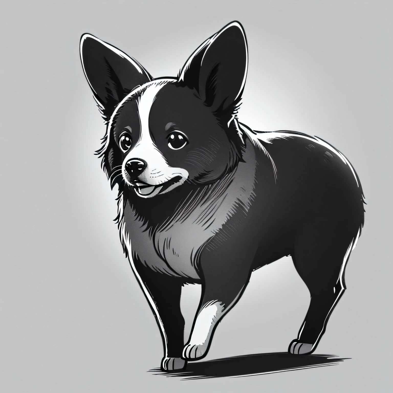 best quality, high quality, 8k, white background, black and white binary, side view, {{{lineart:1.3}}}, woman strolling with chihuahua