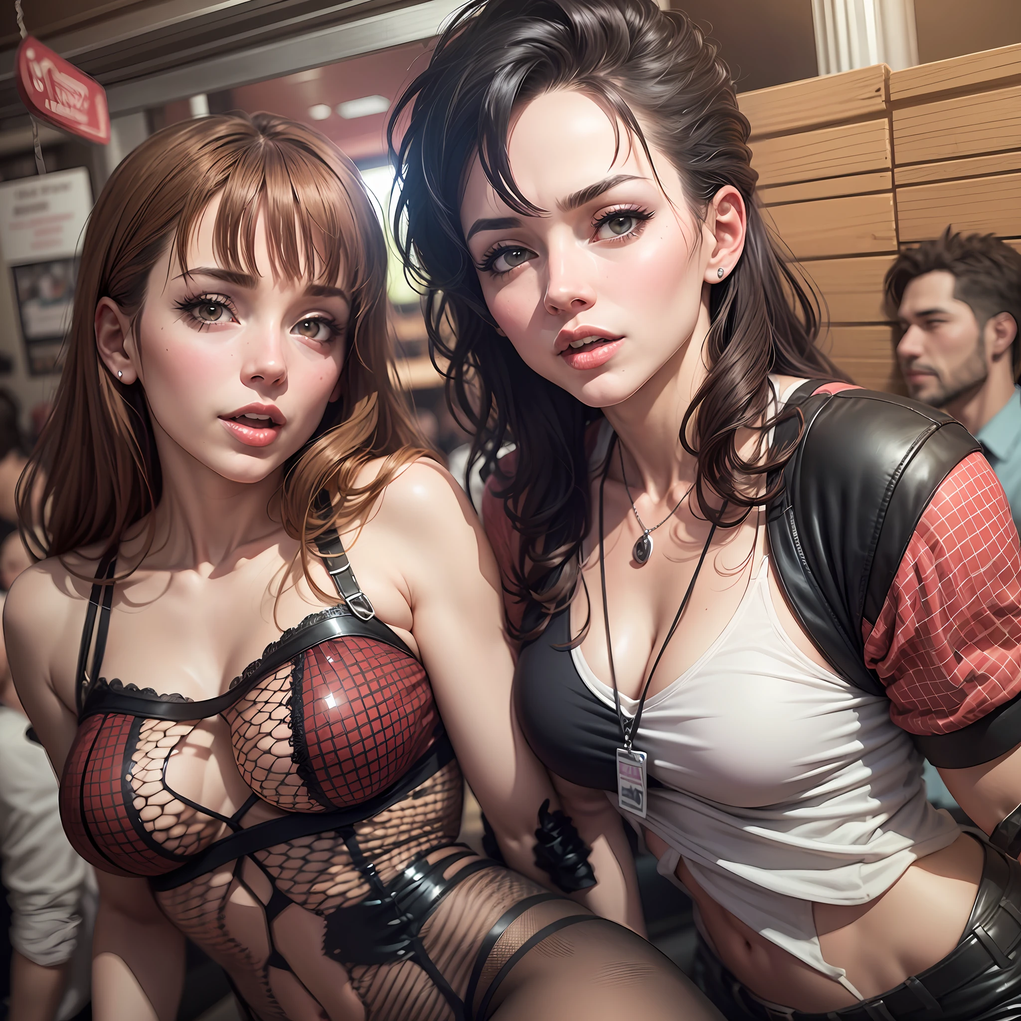 swingers club, logo, sign, kinky dungeon,, sexy couple, photo real