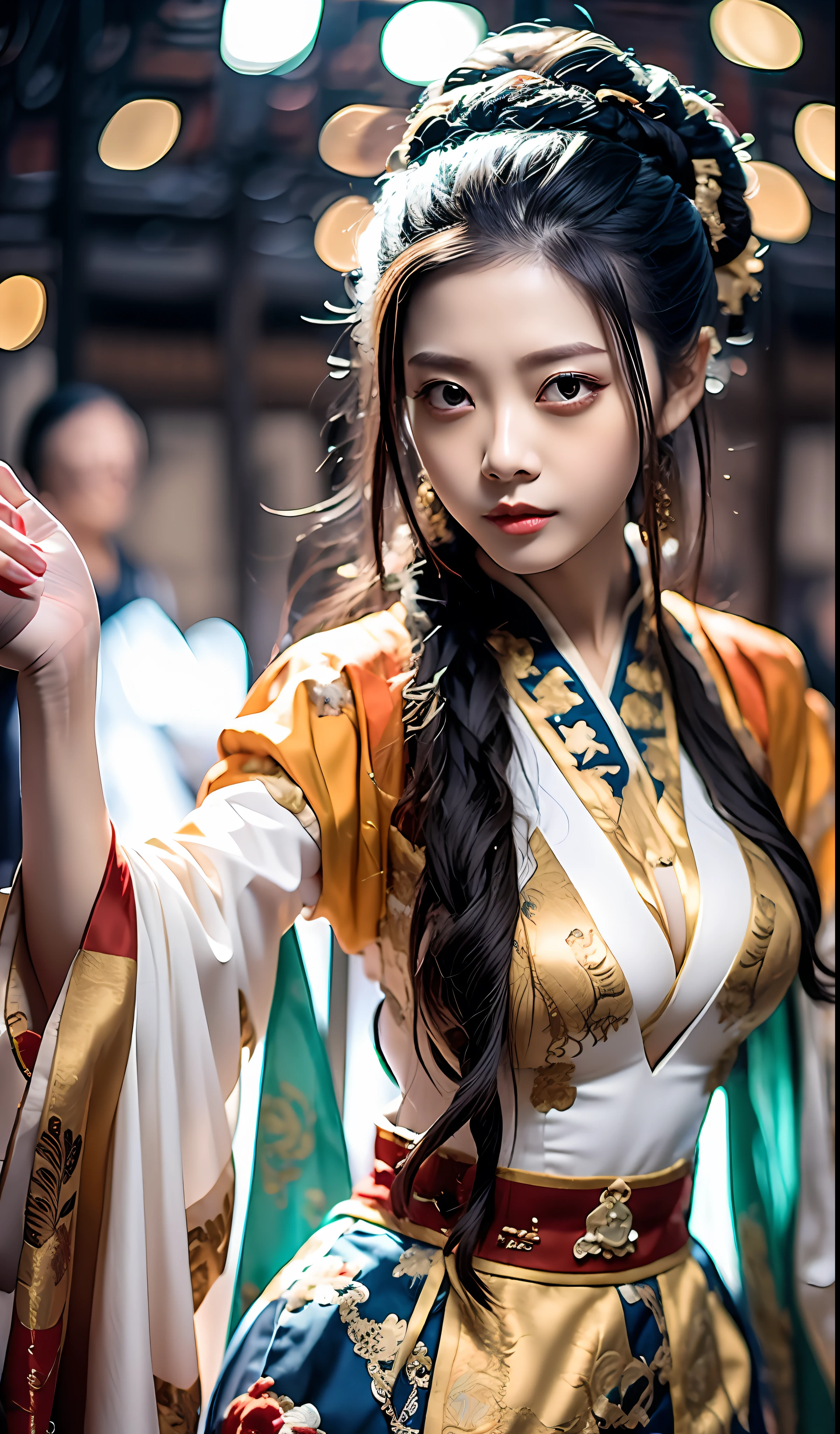 best quality, masterpiece, highres, wuxia 1girl, china dress, super Beautiful face, super beautiful eye, super beautiful hair