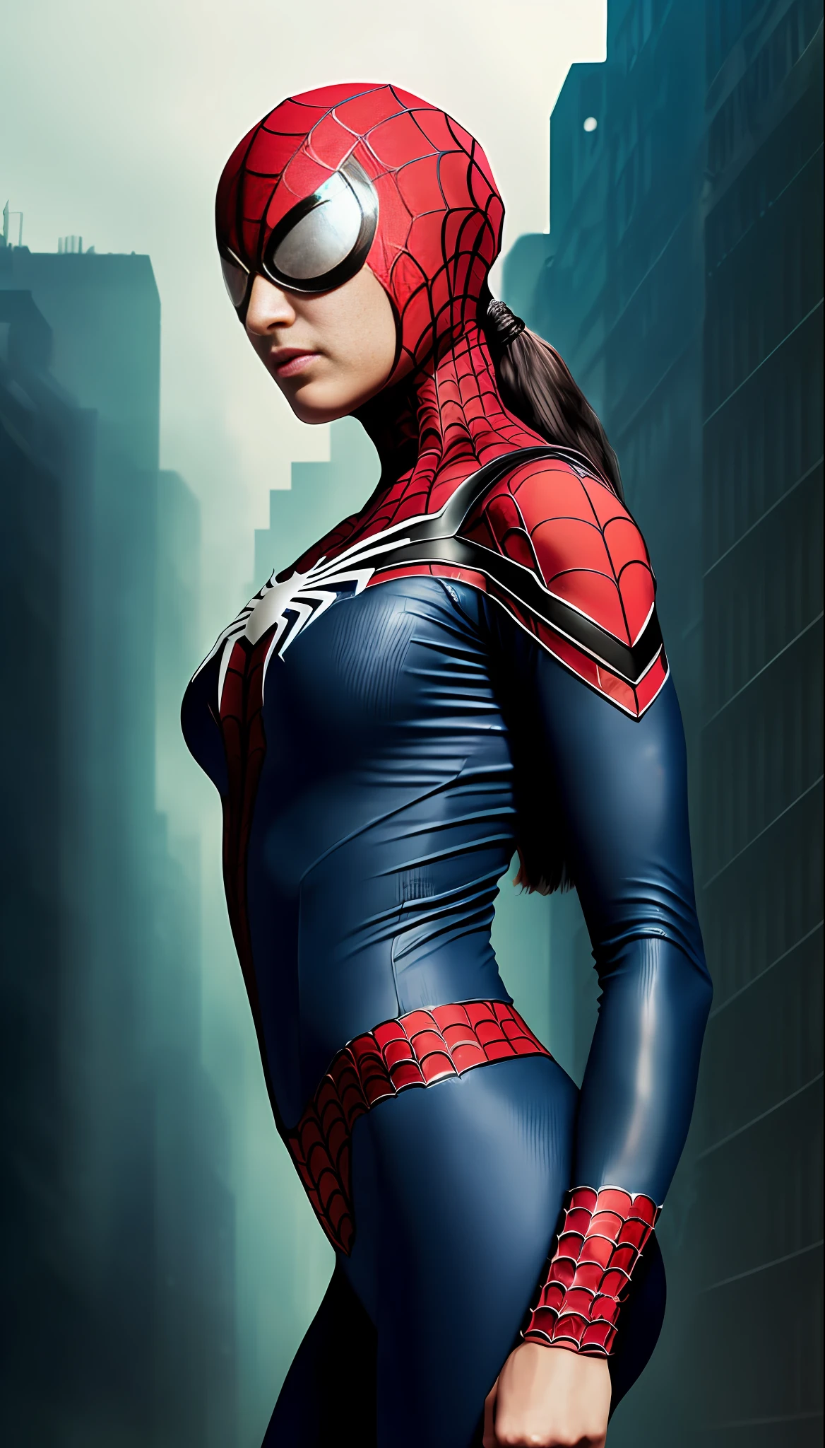 (Indian 1girl:1.3), solo, __body-parts__, official art, unified 8k wallpaper, super detailed, beautiful and aesthetic, beautiful, masterpiece, best quality, raw, masterpiece, super fine photo, best quality, super high resolution, photorealistic realism, sunlight, full body portrait, very big boobs, without mask, amazing beauty, dynamic pose, delicate face, vibrant eyes, (from the front), she is wearing a full body Spider-Man suit, red and black color scheme, spider, very detailed abandoned warehouse background , detailed face, detailed complex busy background, messy, gorgeous, milky, highly detailed skin, realistic skin details, visible pores, sharp focus, volumetric fog, 8k uhd, DSLR camera, high quality, film grain, fair skin, photo realism, lomography, huge metropolis in a future dystopia,