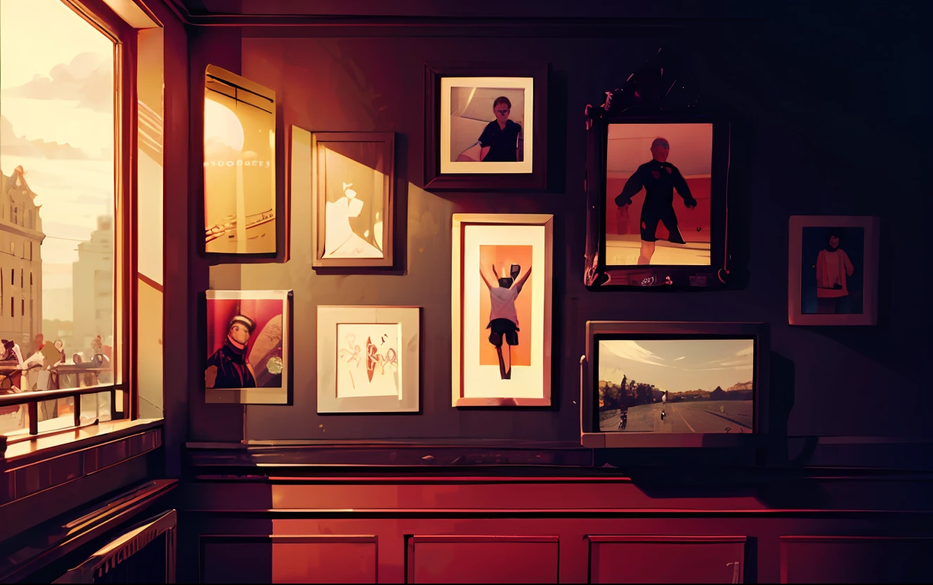 Create an image with all the sports that gave rise to football in it divided into pictures on the wall. --auto