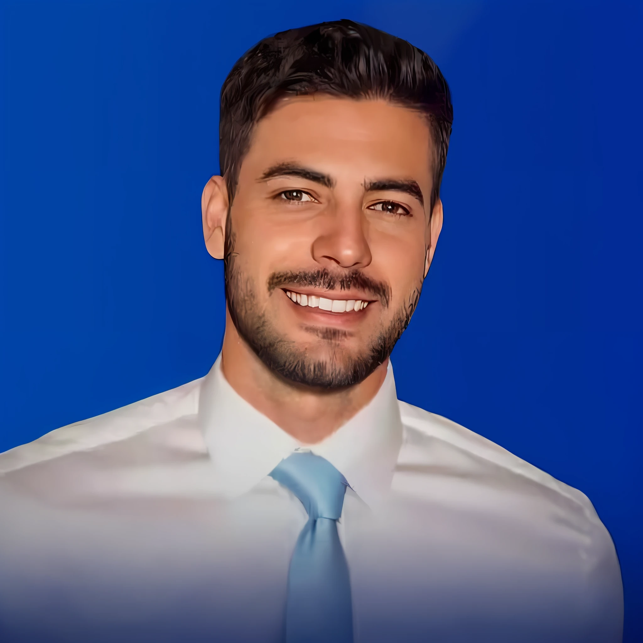 a Man standing with 30 years in suit and tie, body and head straight in the photo, DSRL, facing the viewer of the photo, eyes fixed to the lens, appears shoulders and head in the photo, man centered in the photo, 8k, best quality, masterpiece, realistic, realistic photo, movie photo, ultra realistic, 1 person, detailed,  Perfect lighting, DSRL, professional photo, 4k --auto --s2