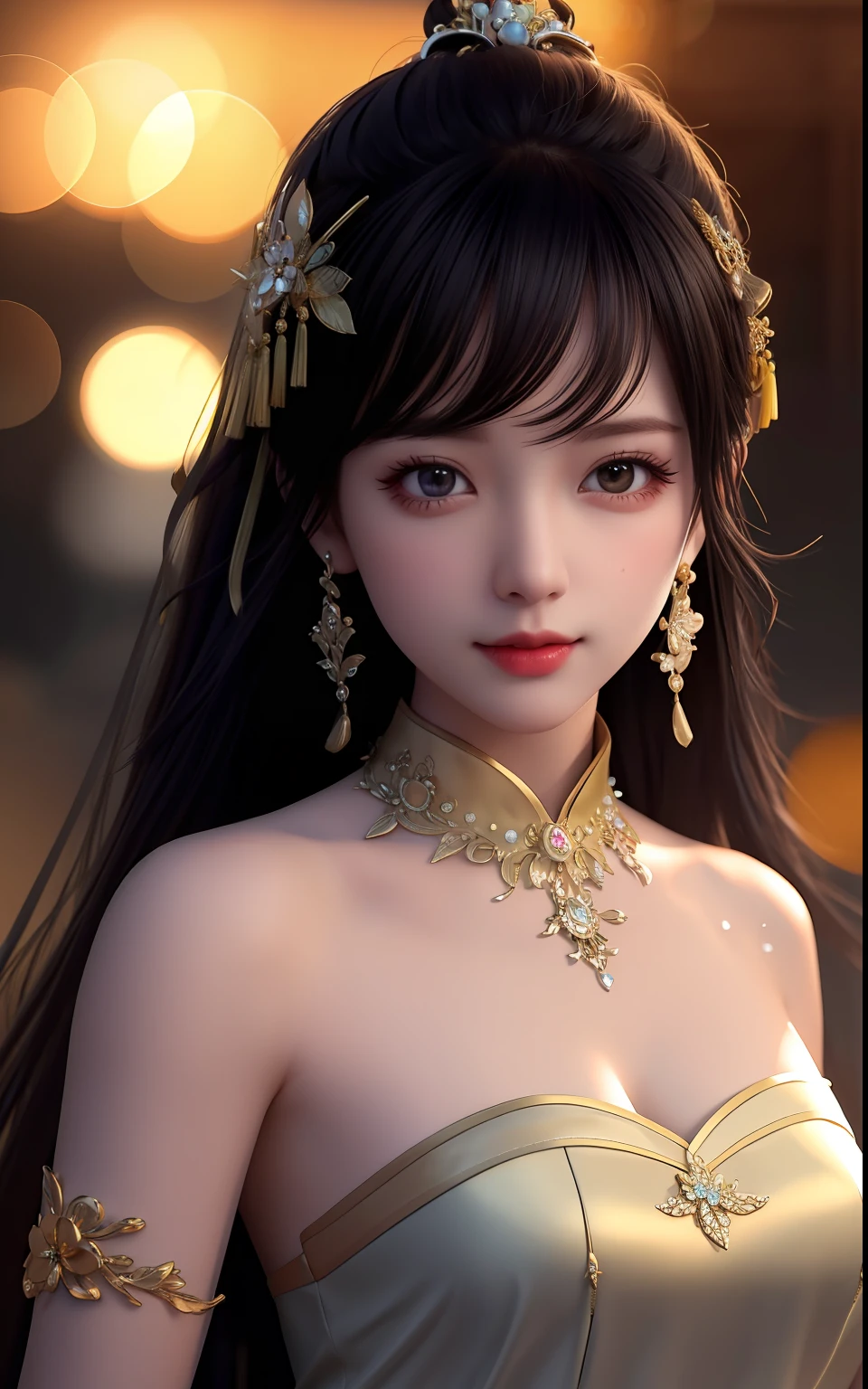 best quality, masterpiece, highres, 1girl,china dress,hair ornament,necklace, jewelry,Beautiful face,upon_body, tyndall effect,photorealistic, dark studio, rim lighting, two tone lighting,(high detailed skin:1.2), 8k uhd, dslr, soft lighting, high quality, volumetric lighting, candid, Photograph, high resolution, 4k, 8k, Bokeh,