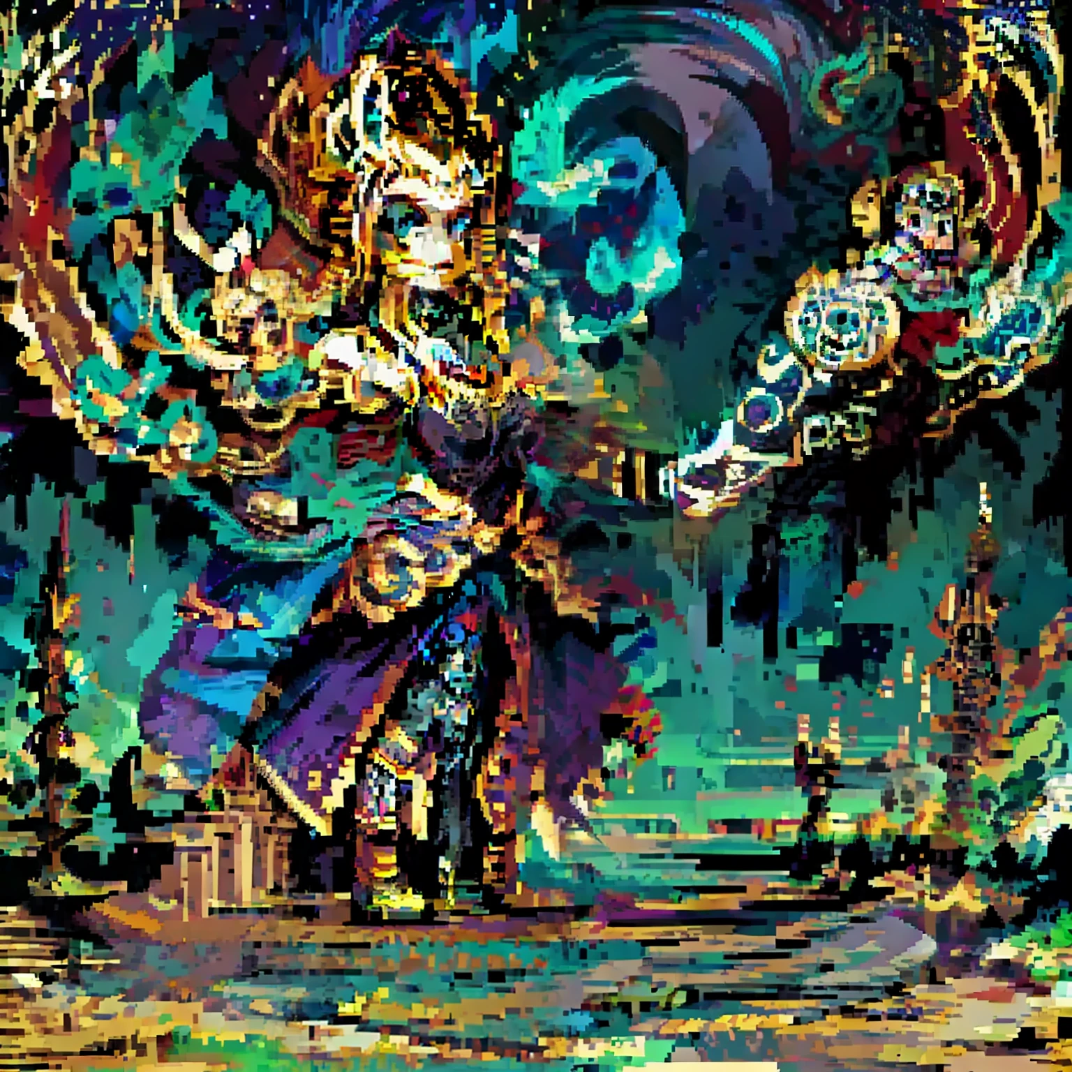 (masterpiece, highest quality), woman, full body, pixel art