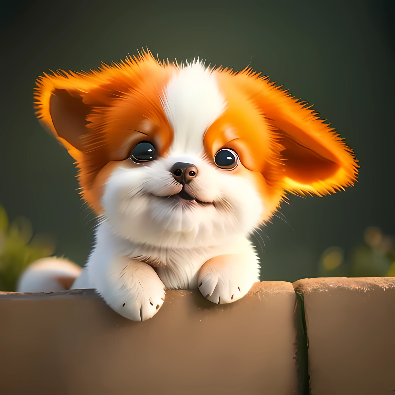Dog, Orange, Chubby, Corgi, no_humans, Depth of Field, Disney Style, DARK_Glam, Dressed DRK_Glam, Deep Shadow, (Dark: 1.4), (8k, RAW Photo, Best Quality, Masterpiece: 1.2), Happy Expression