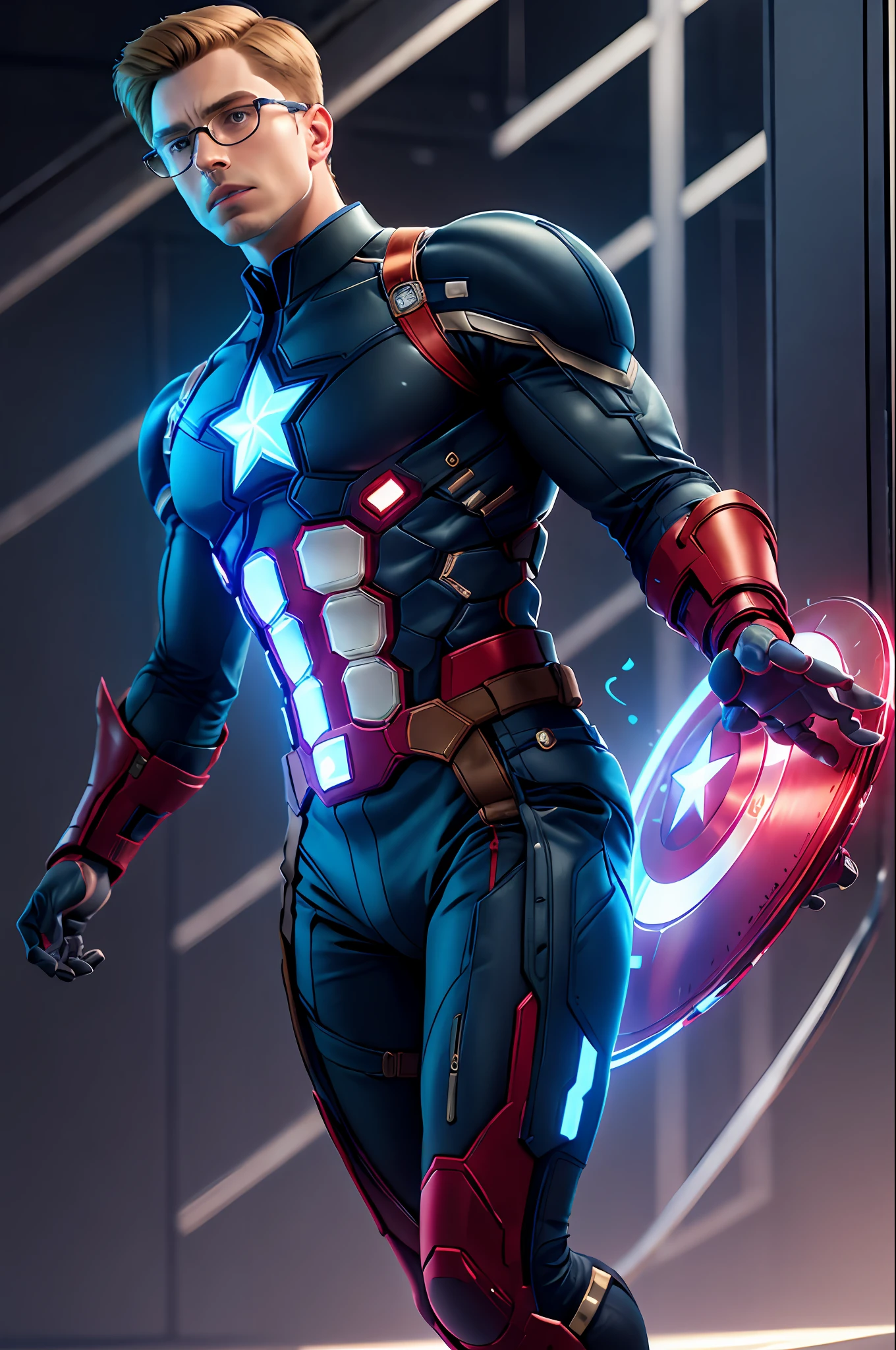 steve rogers, glasses, elegant suit, sc3pt4 style