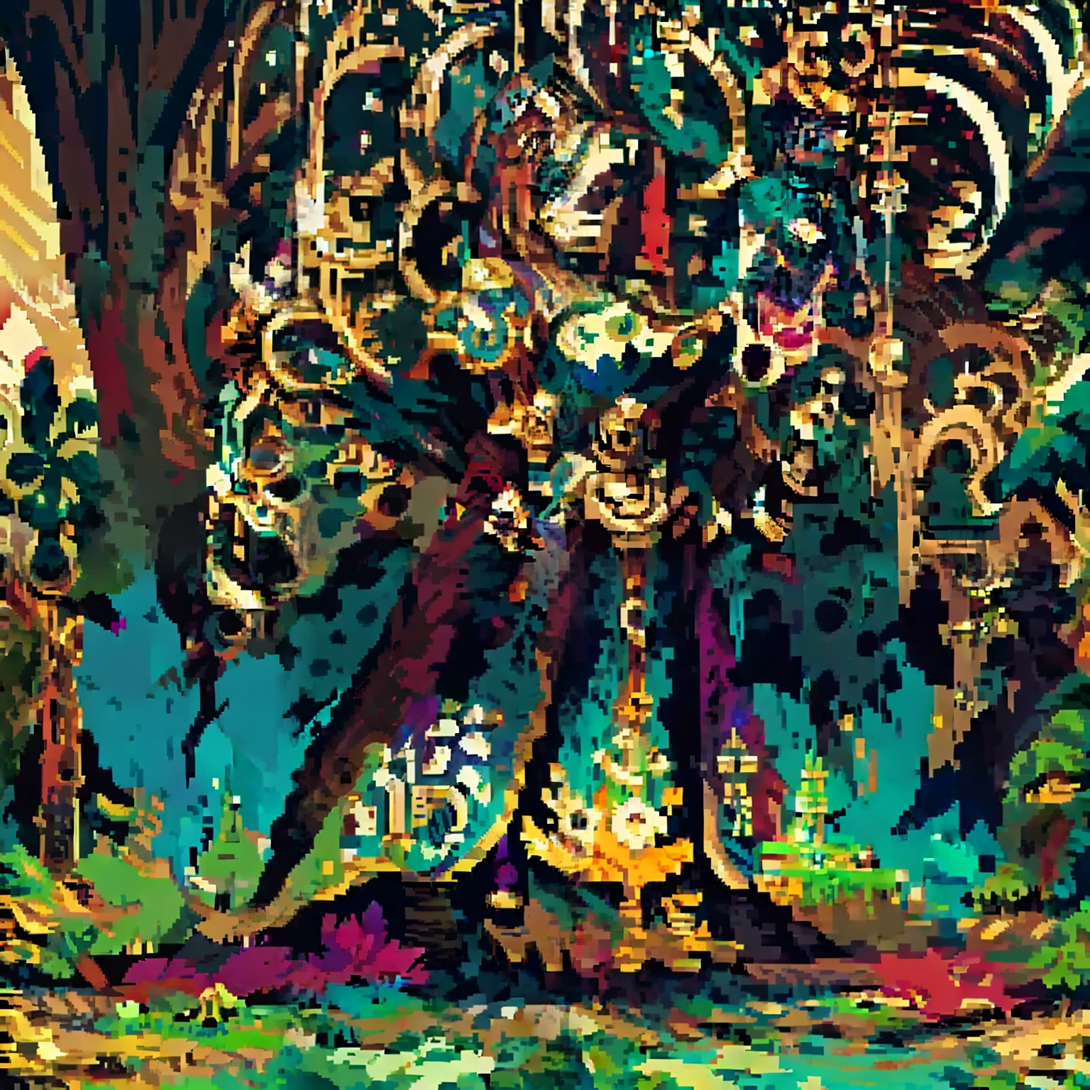 (masterpiece, highest quality), woman, full body, pixel art