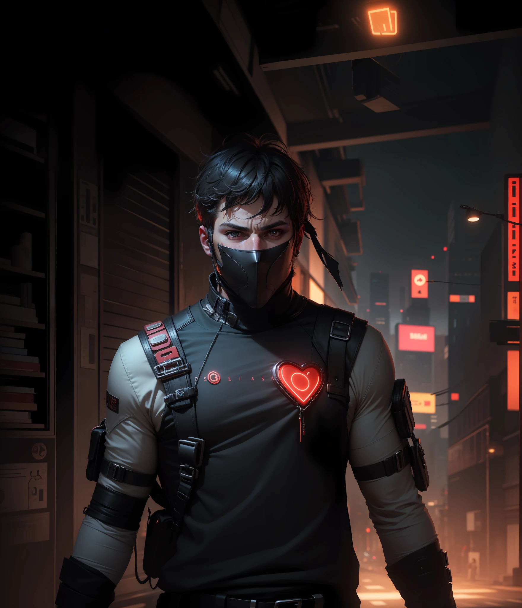 Change baground cyberpunk handsome boy realistic face, 8k ultra realistic, on eyes red flame, asthetic