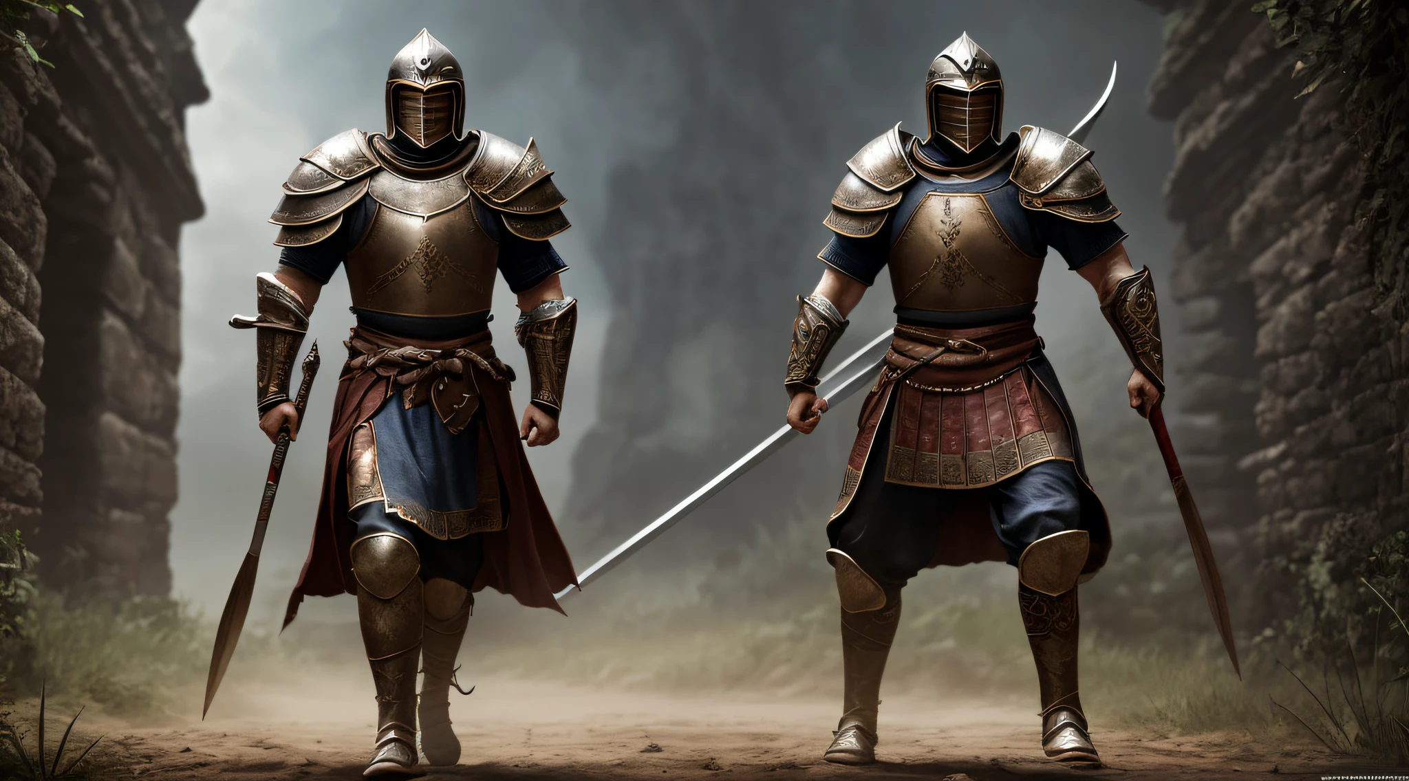 epic medieval warrior spartan, full body, background dark, 8k, ultra realistic, cinematic, hiper detailed --auto