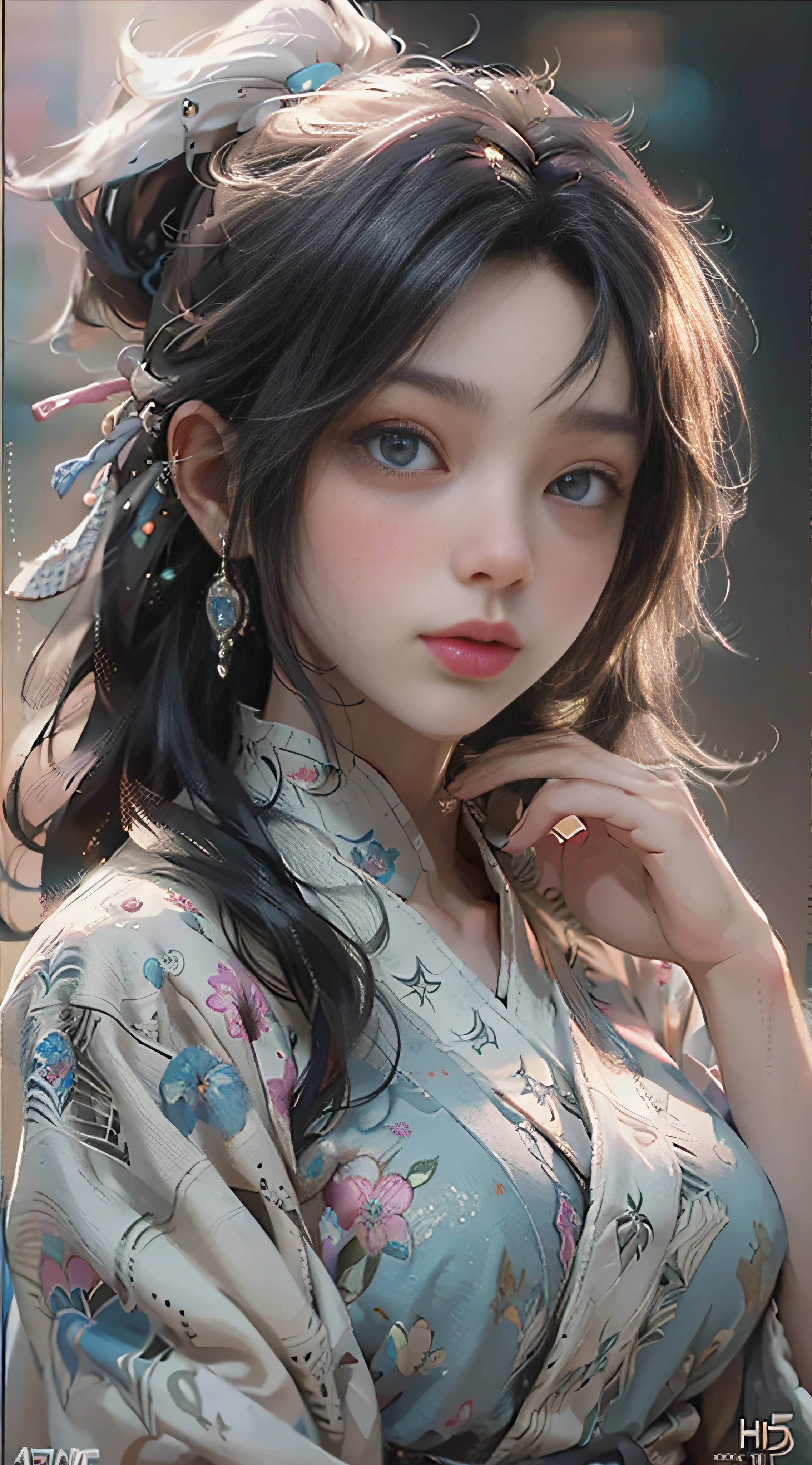 ((best best quality)), ((MasterPiece)), (Detail:1.4), 3D, A beautiful cyberpunk female image,HDR(high dynamic range),RayTrace,nvidia rtx,The ultra-Resolution,Unreal 5,Subsurface scattering、pbr texturing、postprocessing、Anisotropic Filtering、depth offield、Maximum Clarity and Clarity、Many-Layer Textures、Albedo and Specular map、Surface coloring、Mitsu-Accurate simulation of material interactions、Perfect Scale、octanerendering、Two-colored light、large aperture、low ISO、white balance、Rule of Thirds、8K RAW、beautiful bright pupils,flowing robe,Fine pupils,Detailed face and eyes,Long Lashes,Blushlush,voluminous hair,Tender red lips