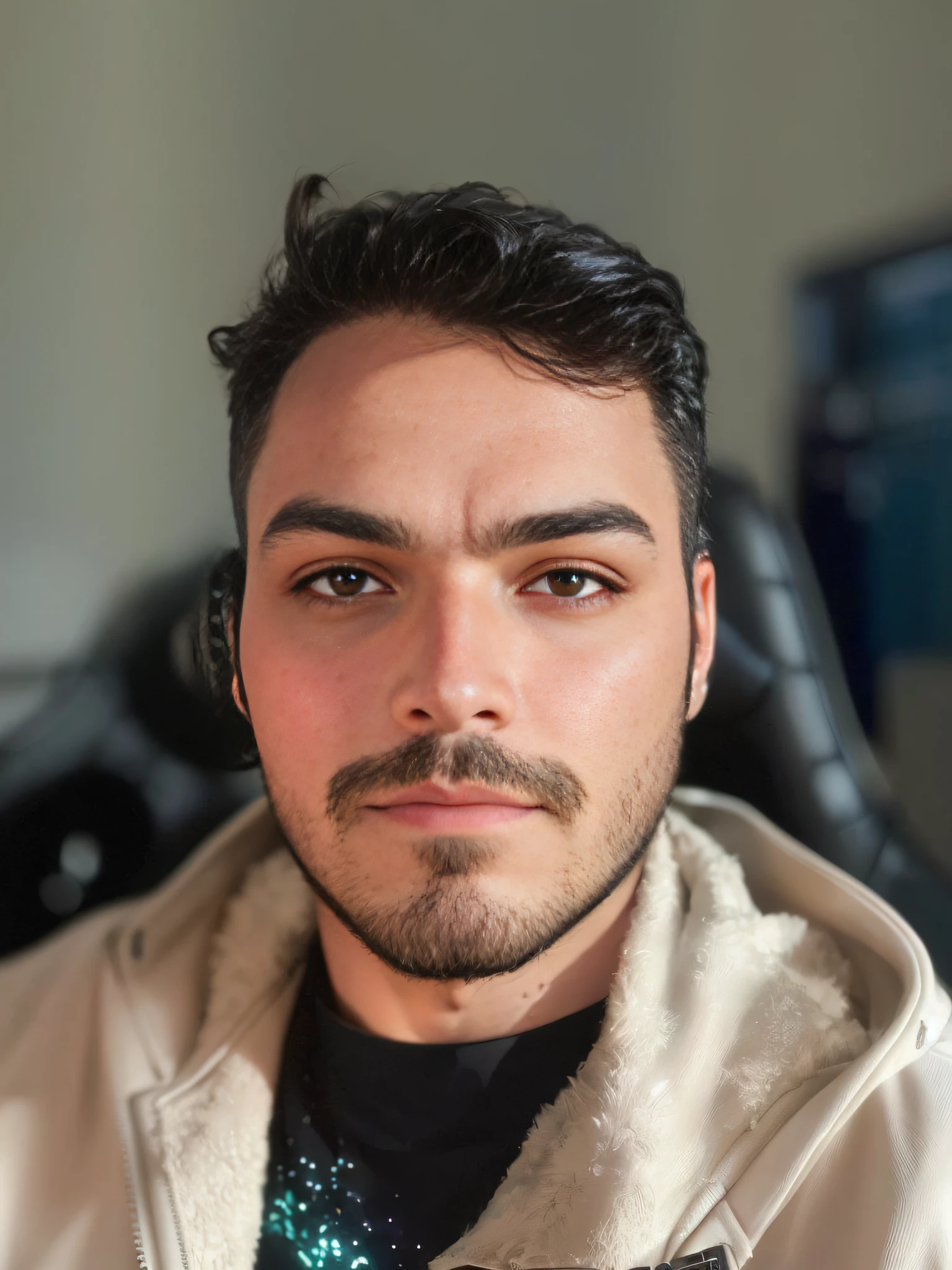 A stunning trendy themed gradient cyberpunk portrait of a man wearing sunglasses, beard, headphones, particularly rich in color detail, very detailed, cool tones, no watermark signature, transcendent stylized twitch streamers filling the entire picture.