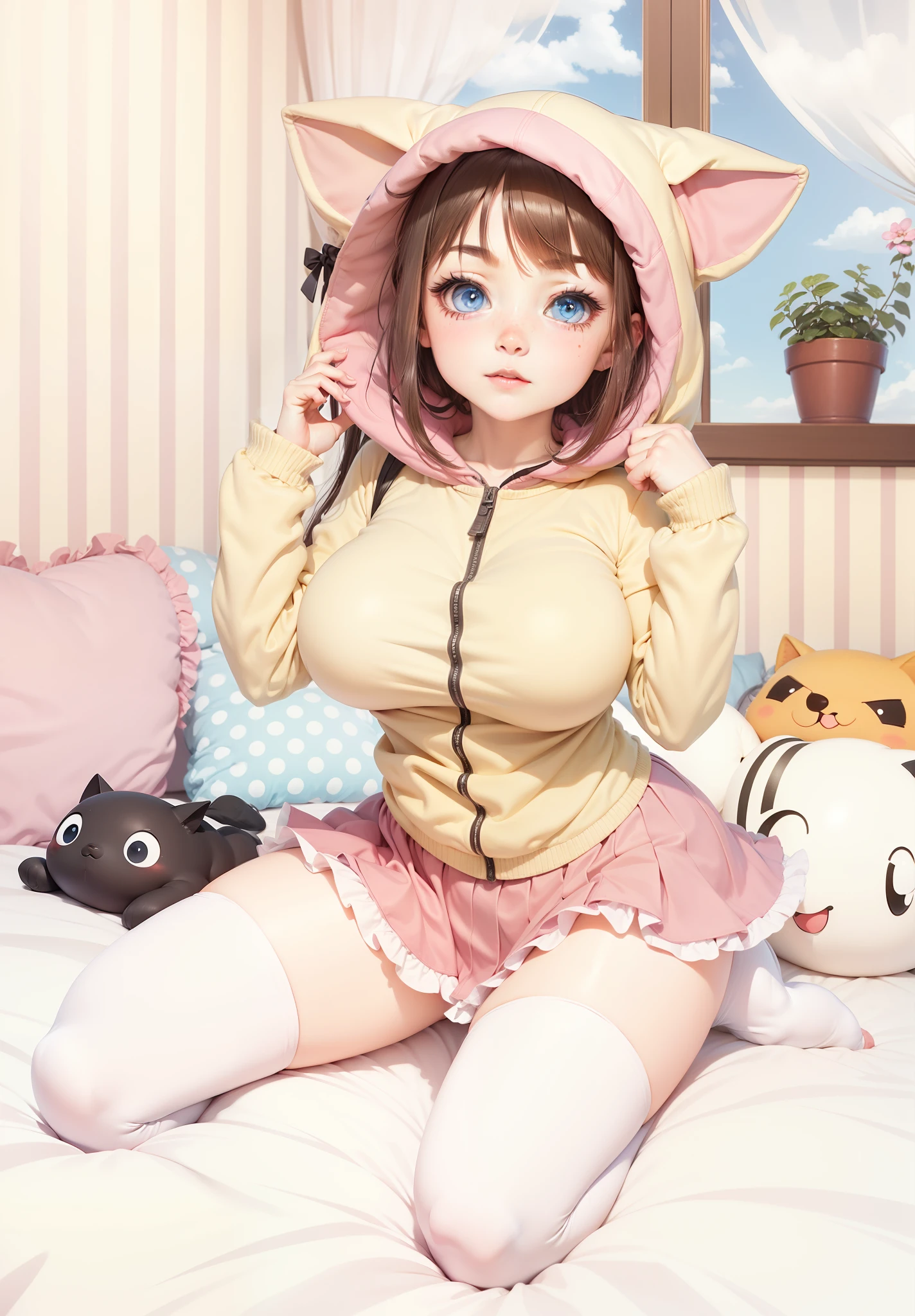 Loli 8k, shy flushed, blue eyes, naïve