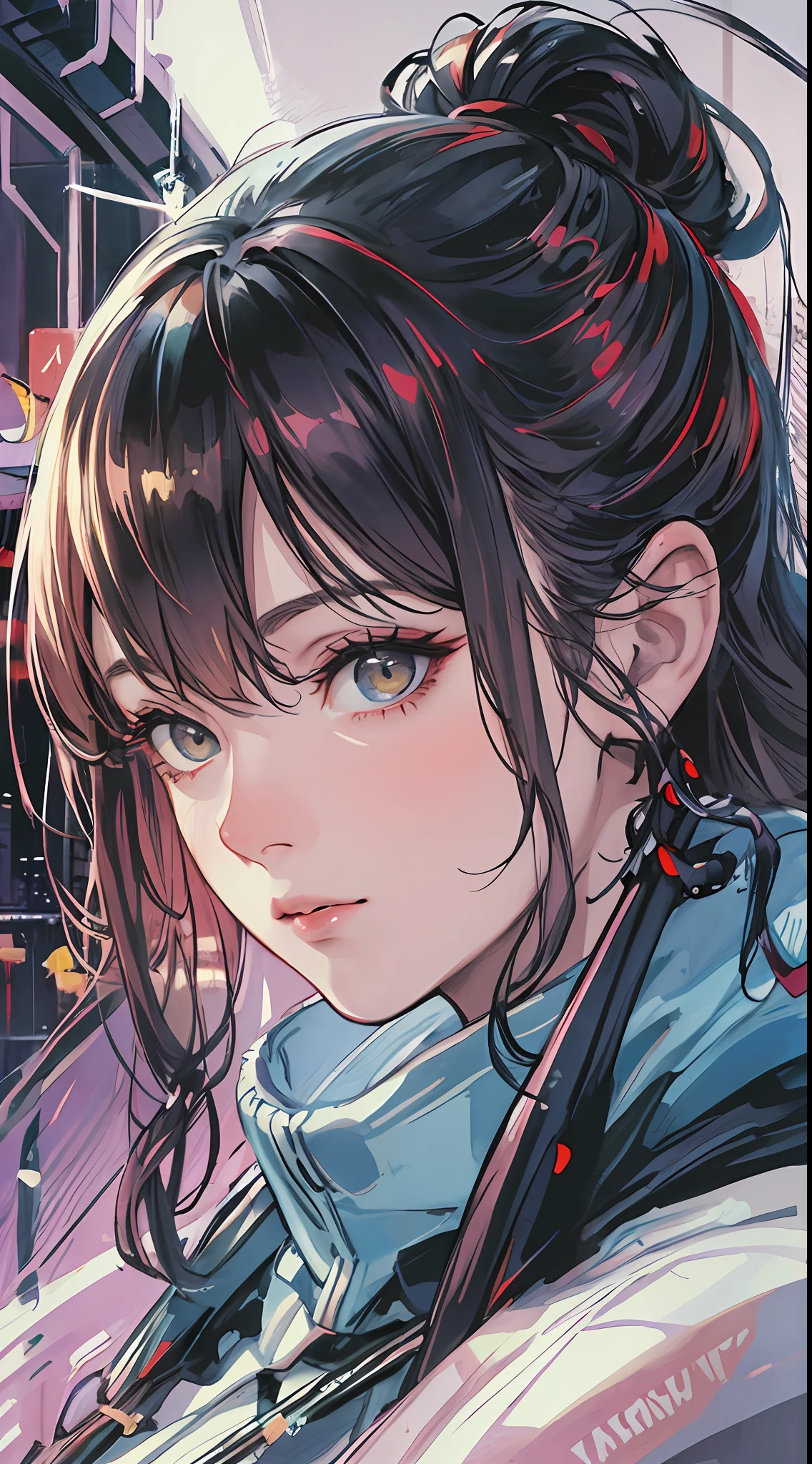 (masterpiece, highest quality, high resolution: 1.4), detail, UHD, rain, cyberpunk, artgerm, ink splash, super color, ukiyo-e, color wash, highlight, excellent lighting, most amazing effect,