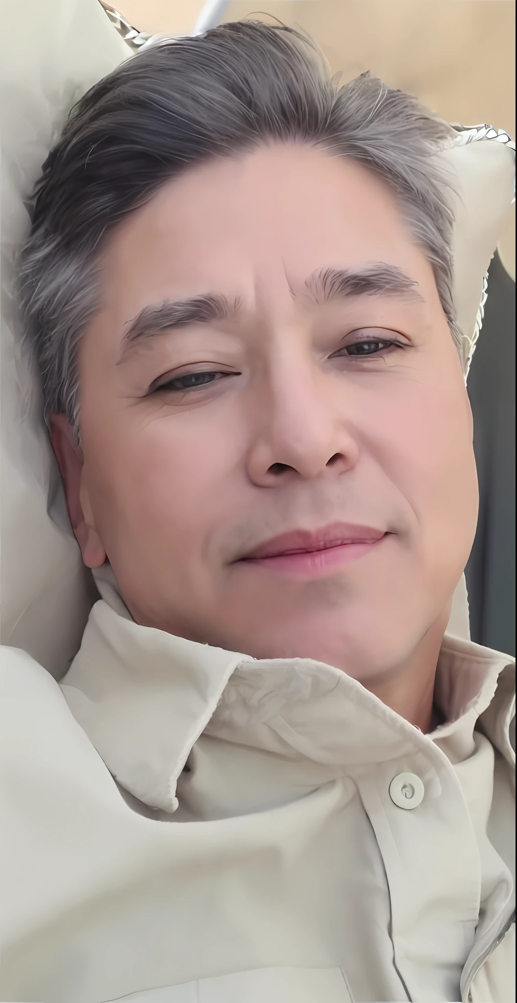 Full frame, close portrait, male model, active white male, tanned and wrinkled skin, lowered gray hair, greenish-brown eyes, (skin texture), skin pores, shallow depth of field, sharp eye focus, backlit