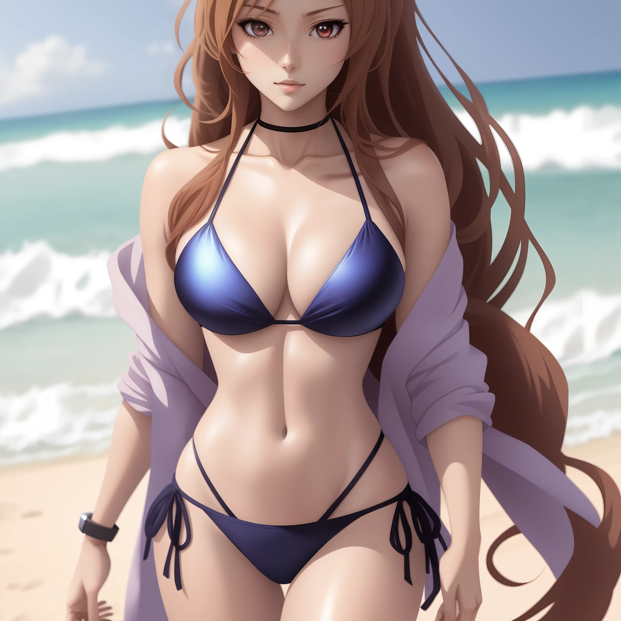 a close up of a woman in a bikini on a beach, seductive anime girl, attractive anime girl, beautiful anime girl, beautiful anime woman, beautiful alluring anime woman, (anime girl), anime girl, extremely detailed artgerm, realistic bikini, anime best girl, beautiful alluring anime teen, anime girls, pretty anime girl, | fine detail anime, anime woman
