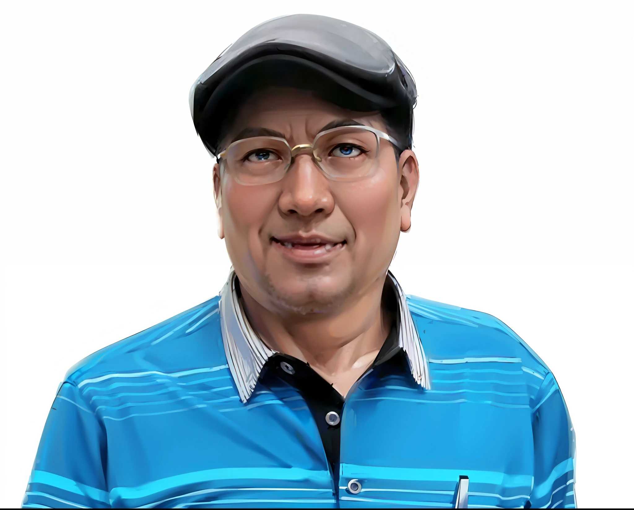 (Masterpiece), (Best Quality: 1.0), (Ultra High Resolution: 1.0), Detailed Illustration, 8K, 1Boy, Anime Boy, Chubby, Fat, Chubby, Blue Suit Wearing, Smile, Detailed Face, Asian Face, Japanese, Oriental Face, Perfect Face, Anime Eyes, Detailed Eyes, Golden Slim Glasses, Black Eyes, Glare, Detailed Hair, Short Black Hair, Hair Highlights, Very Detailed, Anime Style, Soft Light