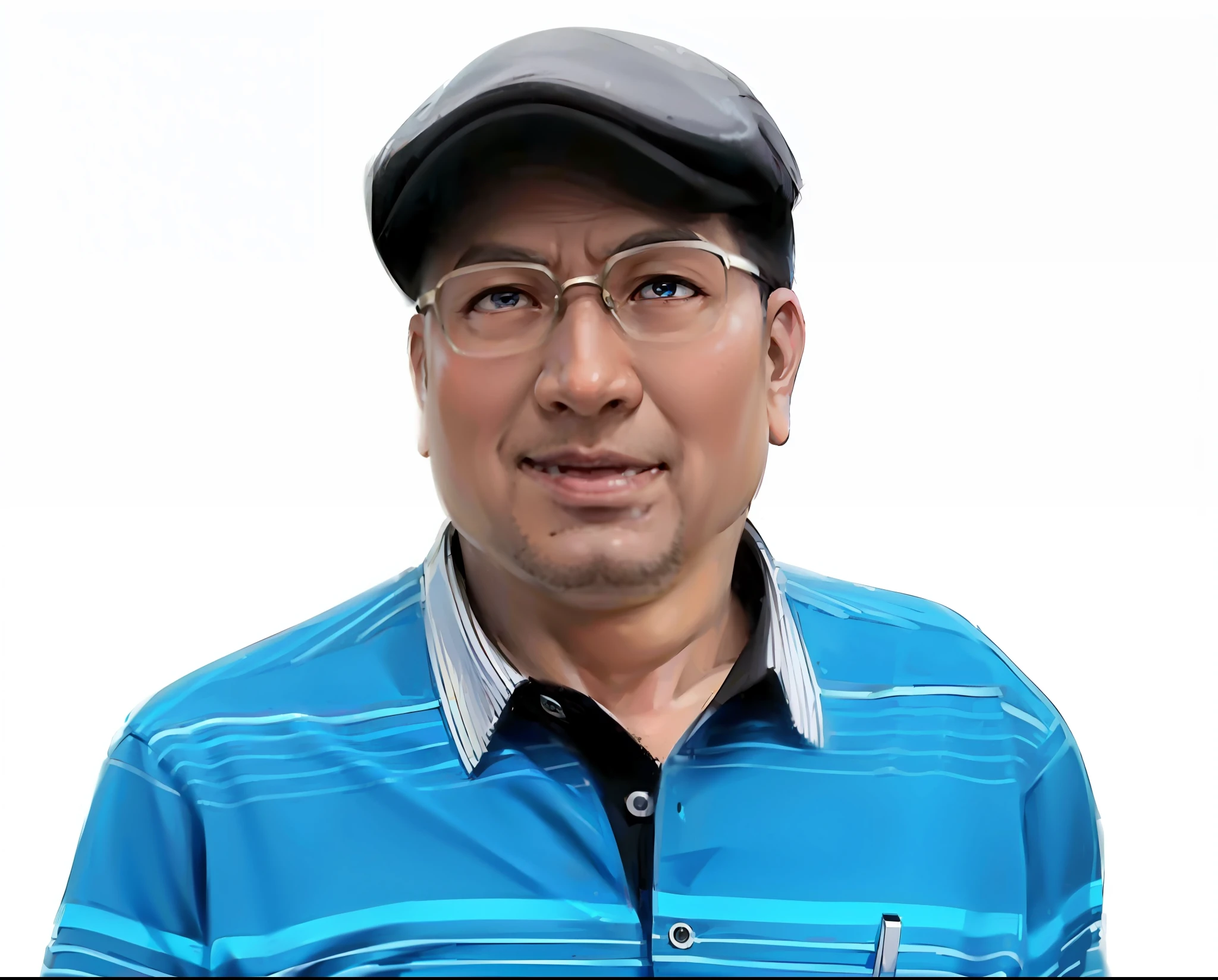 (Masterpiece), (Best Quality: 1.0), (Ultra High Resolution: 1.0), Detailed Illustration, 8K, 1Boy, Anime Boy, Chubby, Fat, Chubby, Blue Suit Wearing, Smile, Detailed Face, Asian Face, Japanese, Oriental Face, Perfect Face, Anime Eyes, Detailed Eyes, Golden Slim Glasses, Black Eyes, Glare, Detailed Hair, Short Black Hair, Hair Highlights, Very Detailed, Anime Style, Soft Light