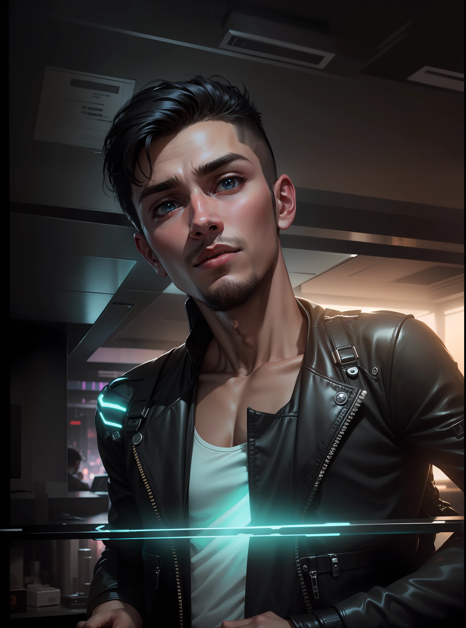 Change background cyberpunk handsome boy ??? , 8k , realistic