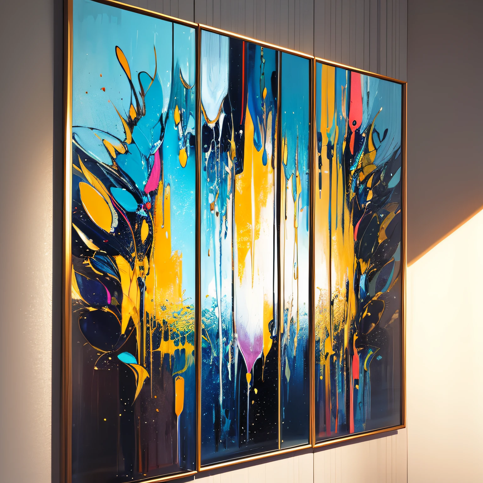 a real long of mirror, colorful mirror, magical mirror, abstract mirror, colorful mirror, the mirror is very abstract, abstract painting mirror