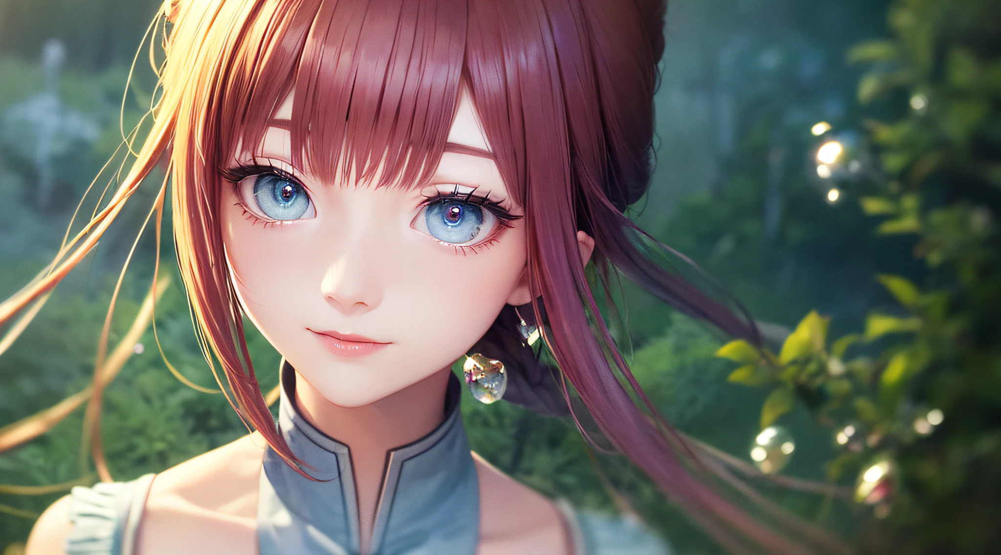 "delicate and detailed masterpiece, highest quality, ultra-detailed CG unity 8k wallpaper of a beautiful girl with blue eyes, adorned in multicolored hair (1.3x for silver hair: red hair: purple hair: yellow hair: green hair), wearing white wuxia clothes and a neck ribbon. The scene is surrounded by too many drops of water, with clouds in the twilight backdrop, giving a watercolor-like effect." --auto
