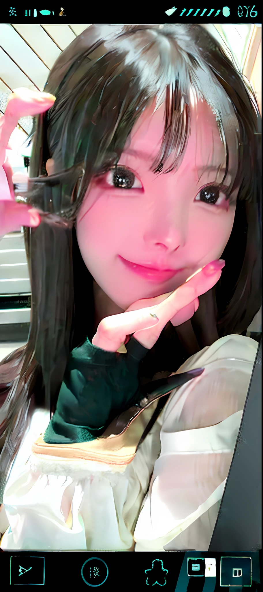 a close up of a woman with long hair and a white shirt, sakimichan, with cute - fine - face, 奈良美智, korean girl, chiho, ulzzang, dilraba dilmurat, 8k selfie photograph, girl cute-fine-face, lovely delicate face, headshot profile picture