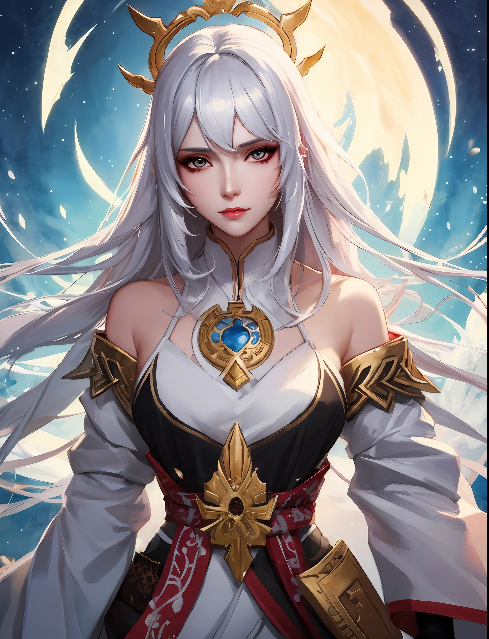 a close up of a woman with white hair and a white mask, beautiful character painting, guweiz, artwork in the style of guweiz, white haired deity, by Yang J, epic exquisite character art, stunning character art, by Fan Qi, by Wuzhun Shifan, guweiz on pixiv artstation