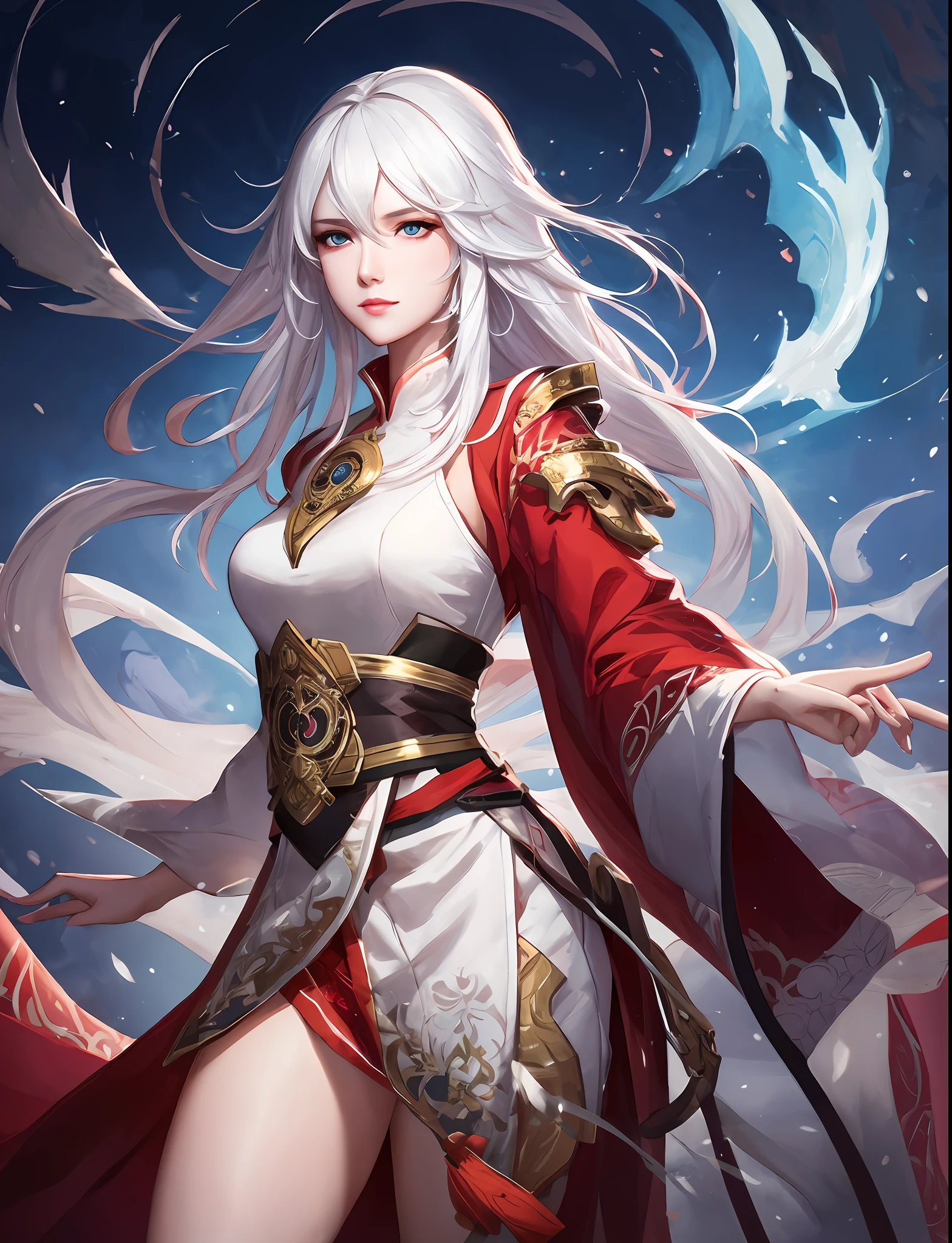 a close up of a woman with white hair and a white mask, beautiful character painting, guweiz, artwork in the style of guweiz, white haired deity, by Yang J, epic exquisite character art, stunning character art, by Fan Qi, by Wuzhun Shifan, guweiz on pixiv artstation