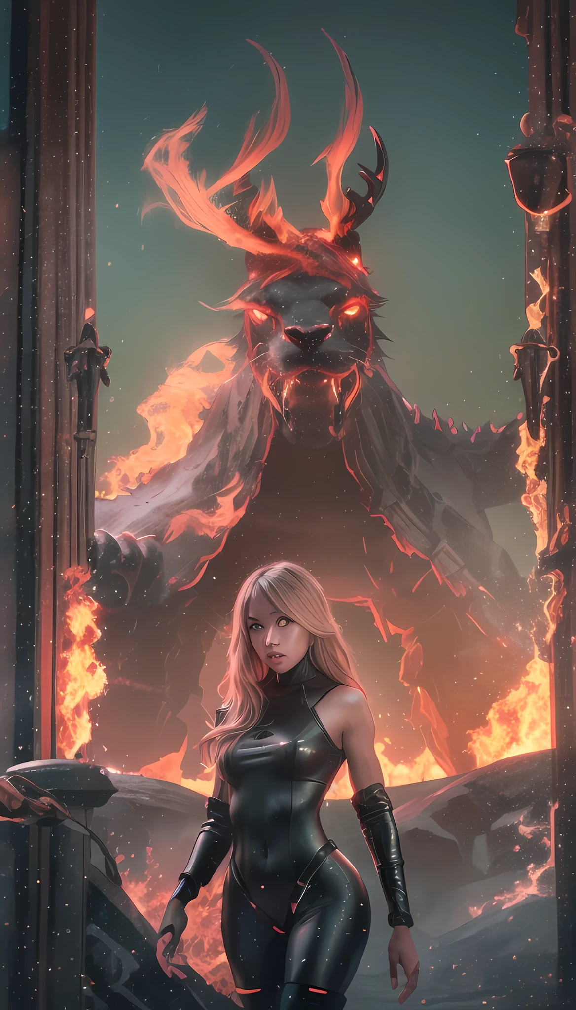 Long shoot Vista panorámica de fondo un infierno lleno de demonios y llamas de fuego una vista paradisiacamente infernal,Piel violeta,Sucubus,Full body,Alas demoniacas,Demonio mujer,strong, steroids, cami, monster, logo,deep colors, high warmth, high contrast, cinematic style, realistic, ultra-realistic, hyperrealistic, 8K, 3D, UHD, HD, HDR, ((yellow 0)), ((blue -60)), ((green -40)), ((red 0)), ((saturation -15)),((brightness -5)), ((big mountain: 3.2)), 18 year old mexican girl with light skin, brown eyes, black eye shadow, dark lips, pouty lips, beautiful face, dirty blonde hair with whisps for bangs,Fuego 30%,lava 40%