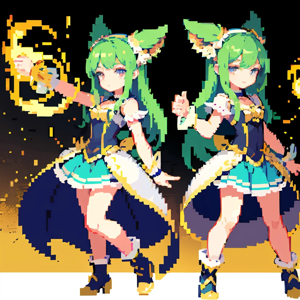 (Masterpiece, Best Quality, Best Quality), Pixel, Pixel Art, One Girl, Full Body, Dark Fantasy, Magical Girl