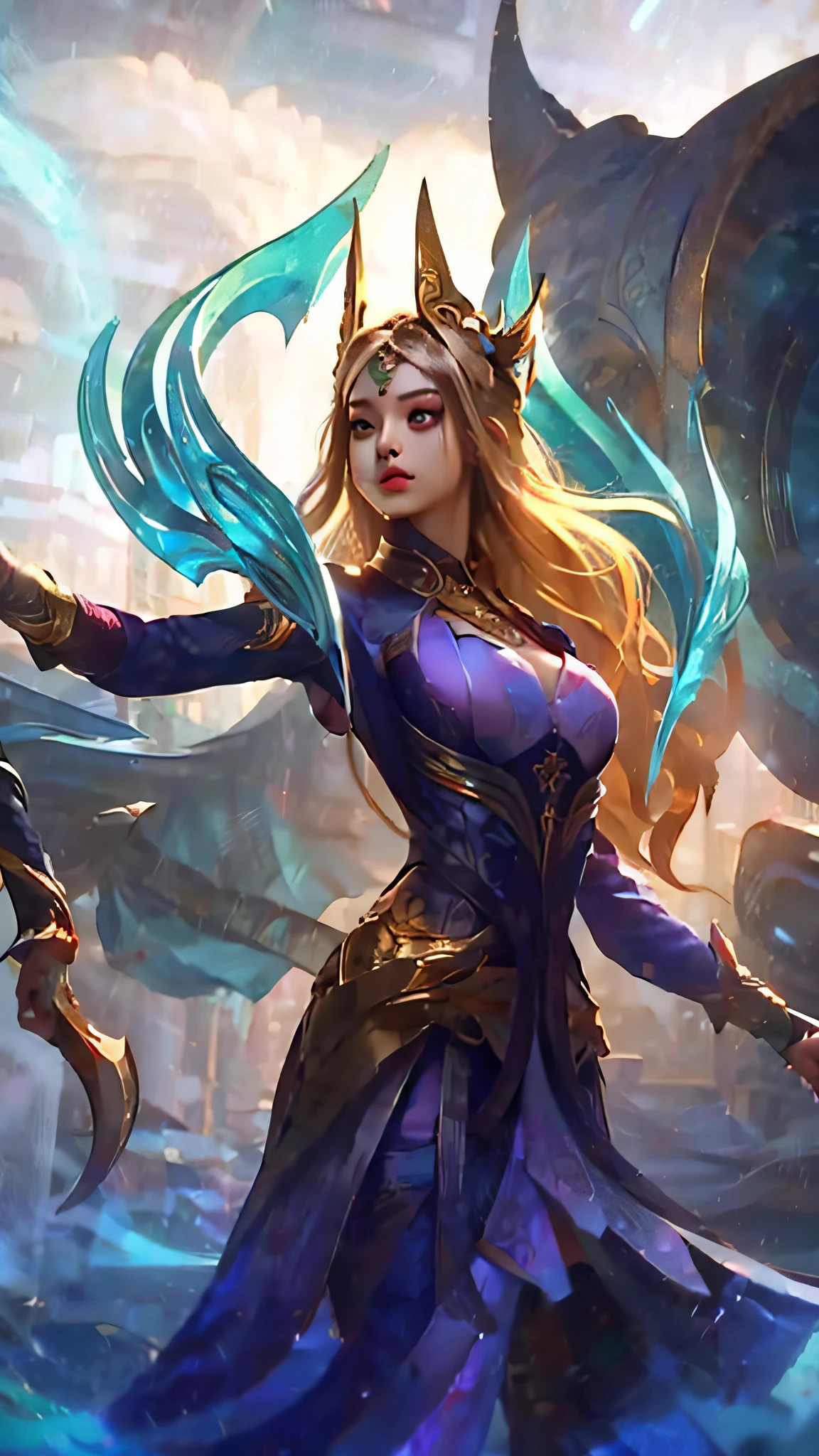 8k raw photo, photorealistic, film grain noise, soft cinematic light, rim light, looking at viewer, hiqcgbody, spotlight, Tom Bagshaw style
a portrait nc4v4n1s 1girl, , finely detailed face, 5 digits fingers, long hair, red bindi, ttpt-fC, thick thighs, plump boobs, graceful pose, intricate details clothes, film grain noise, cleavage, jade necklace, (magic circle:0.8), xiuxian,