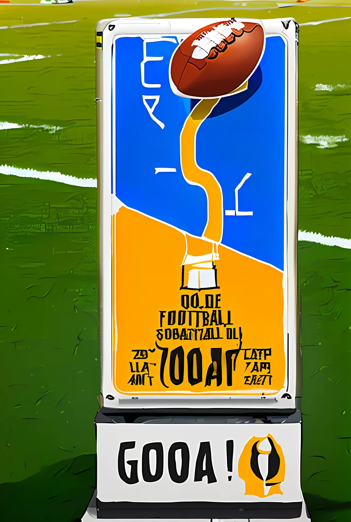 Logo kind of a football page called: GOLDEN GOAL

Photo with football details