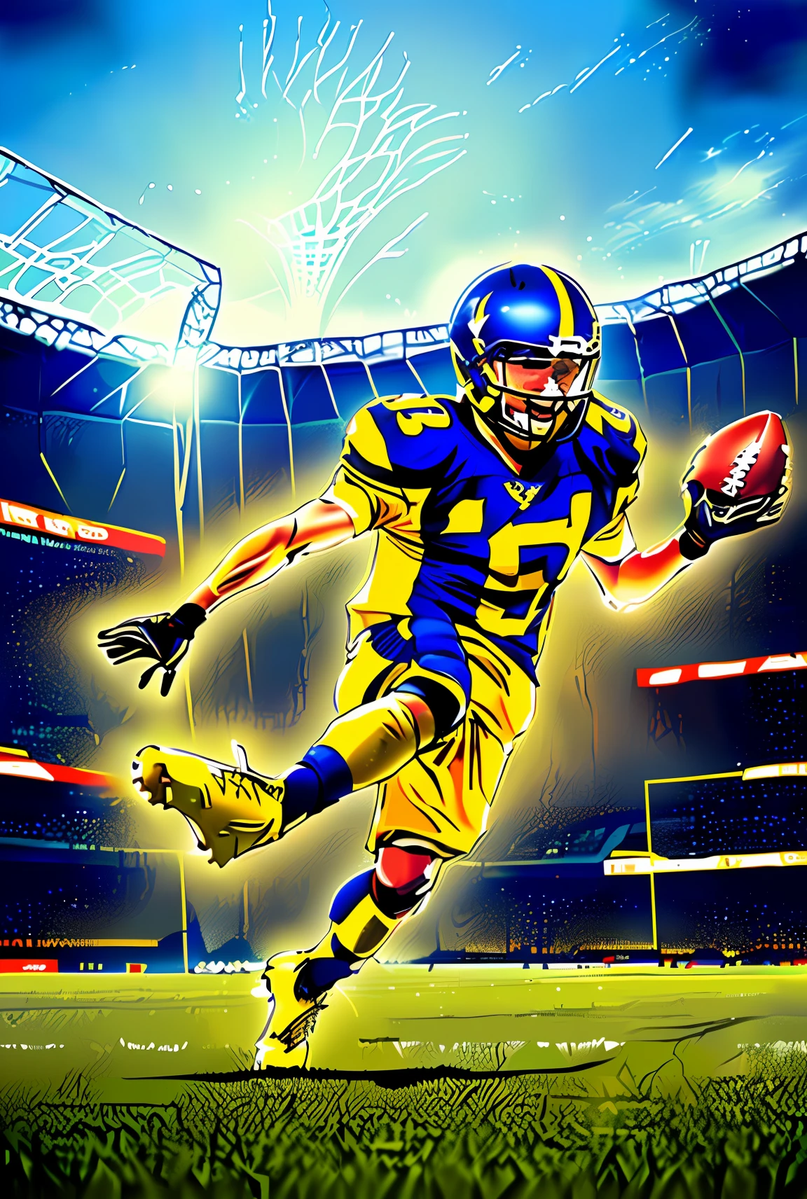Logo kind of a football page called: GOLDEN GOAL
Photo with football details