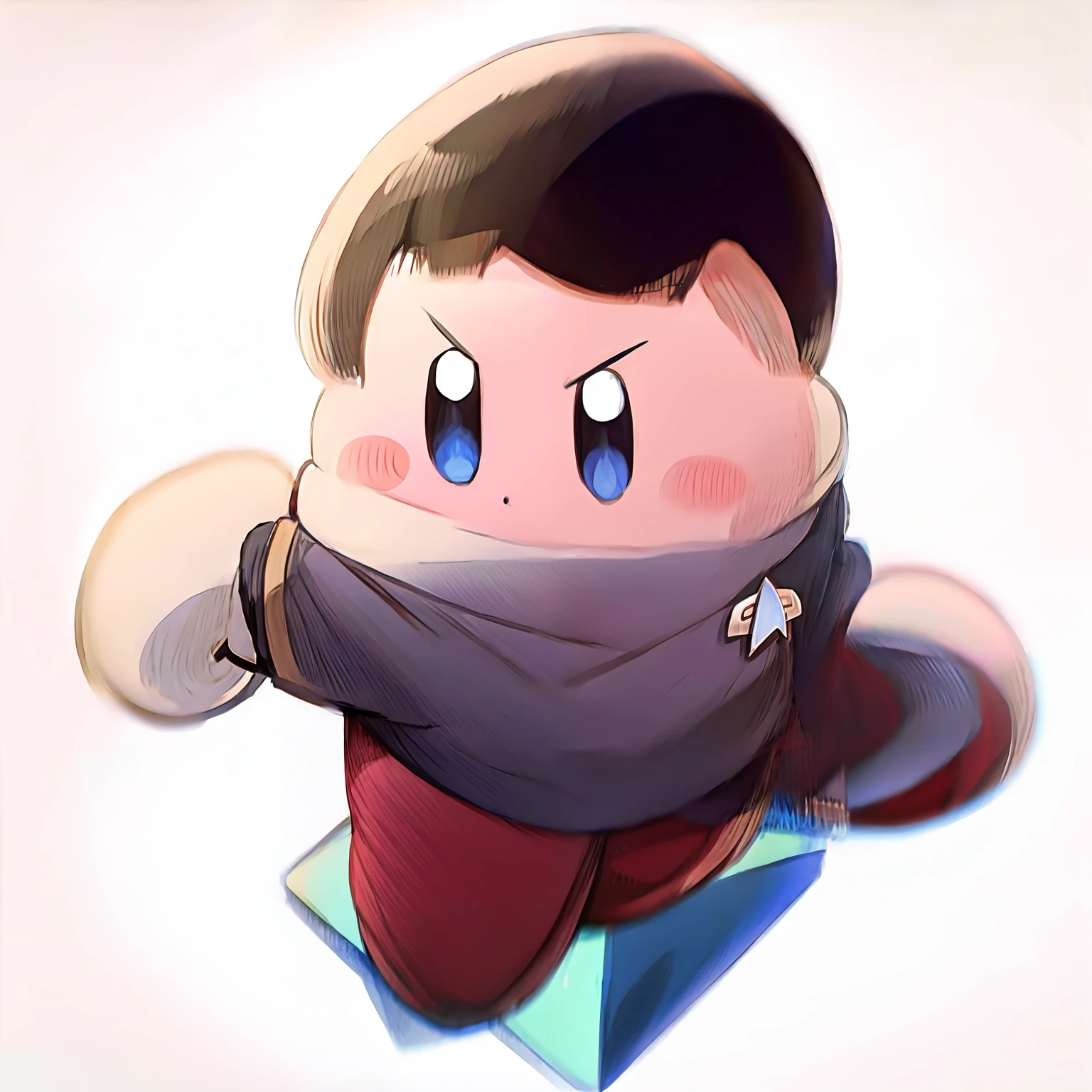 kirby, wearing ds9st uniform