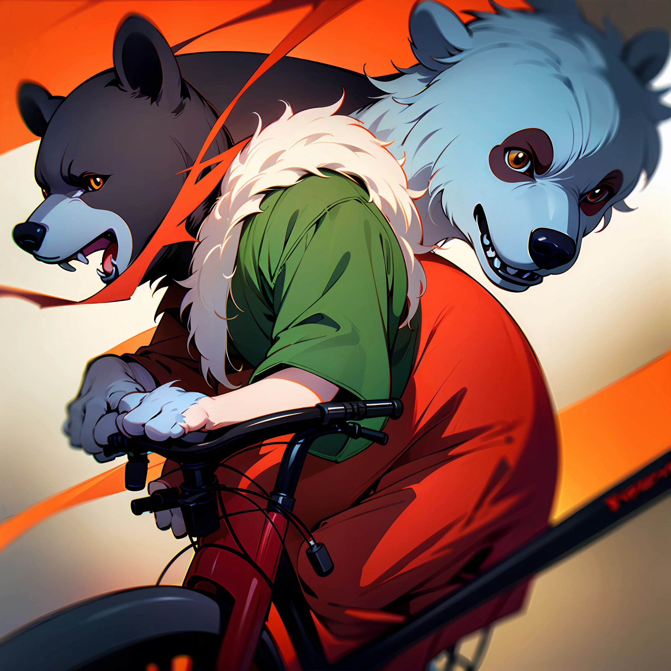 8k, Bear, Pajamas, Red, Bike