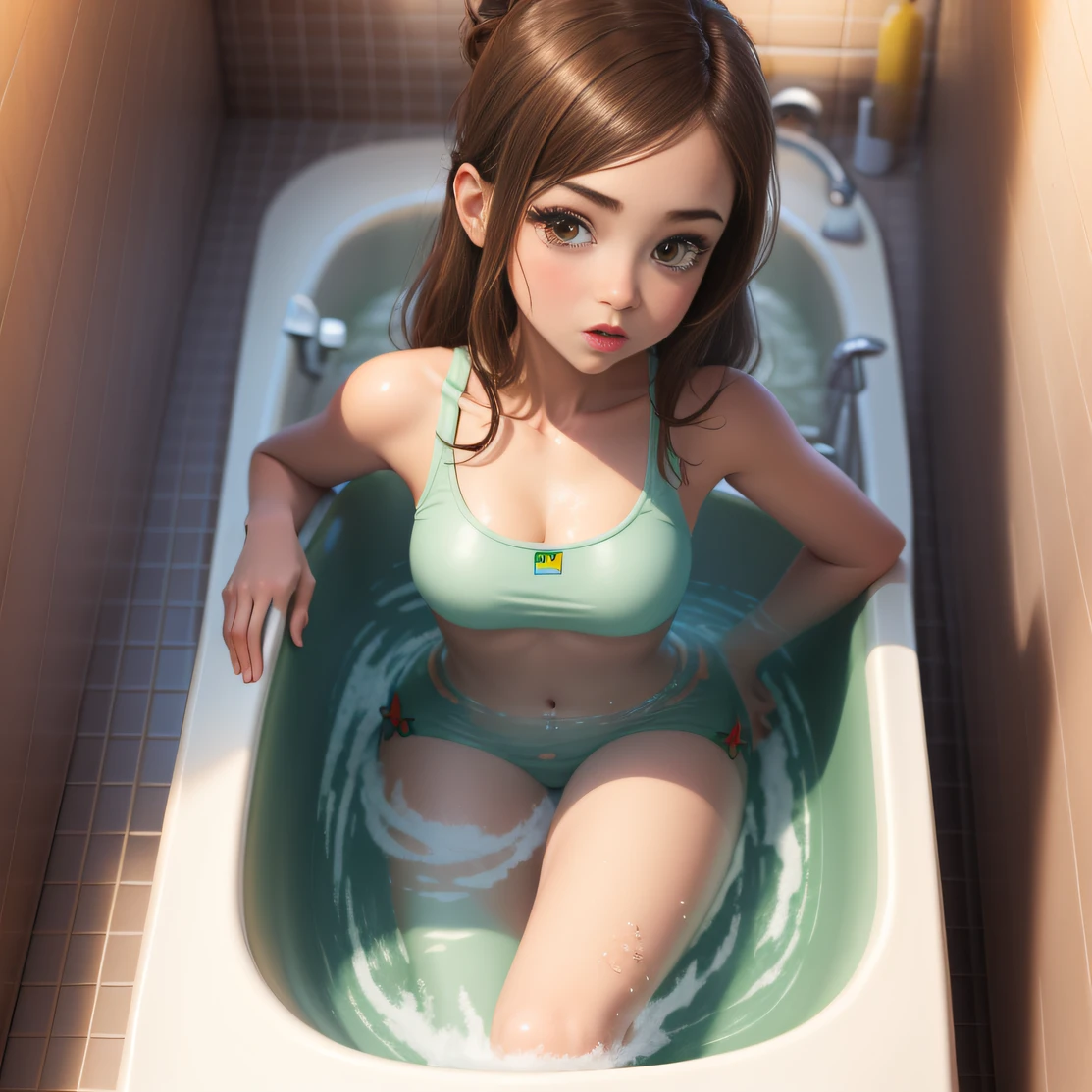 ACG cartoon girl bath bathroom