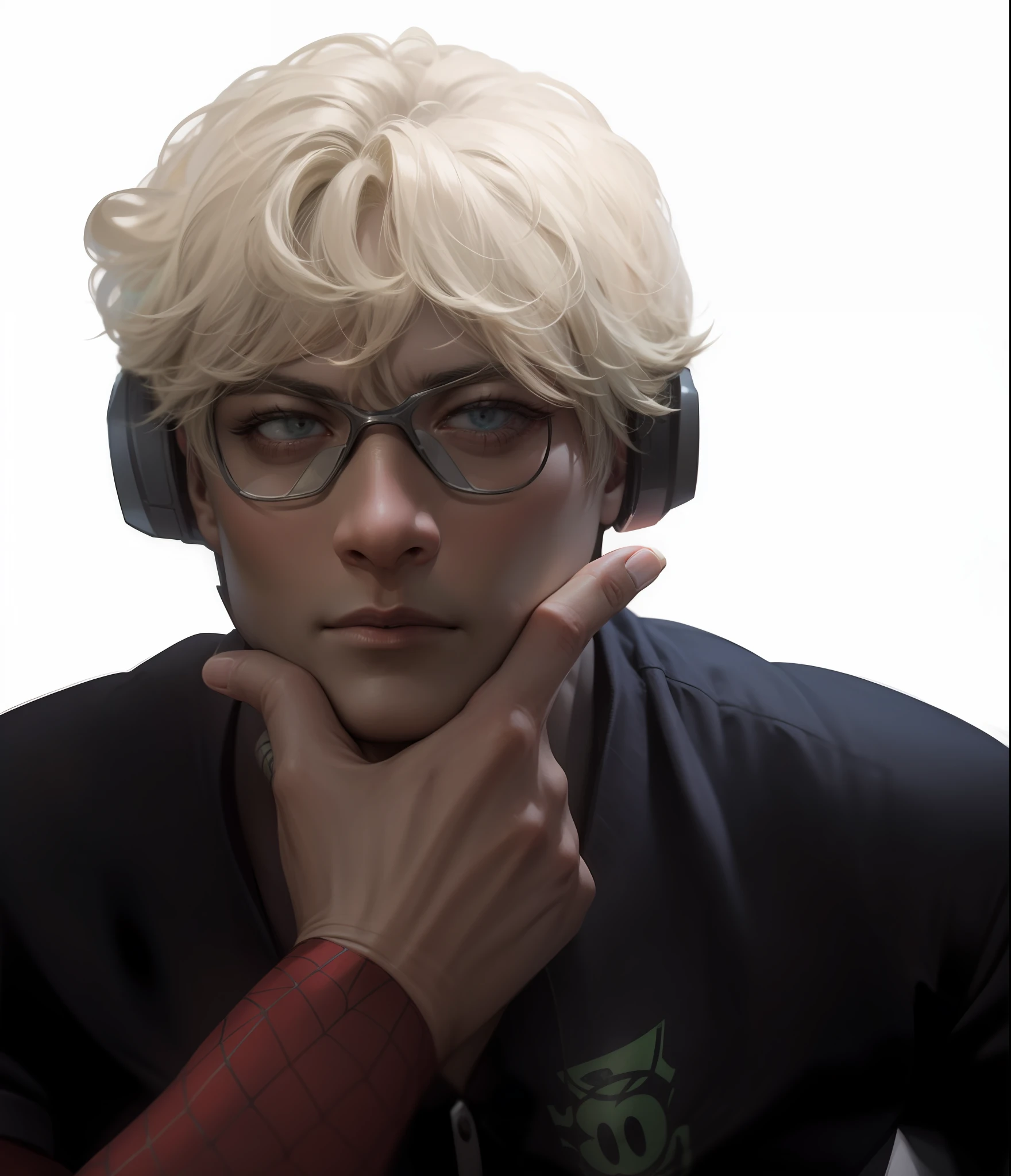 Spider-man, making a thoughtful face, super realistic, auta quality