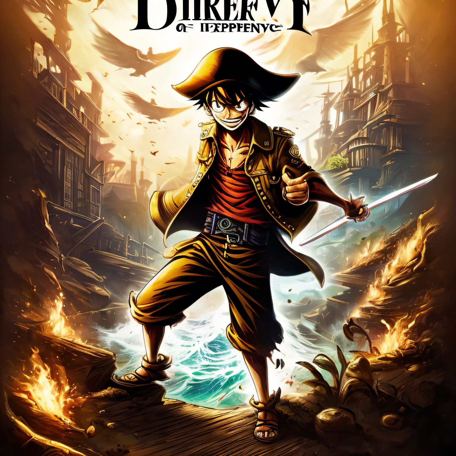 Sure! Here's an optimized prompt based on Stable Diffusion's format: "Luffy, a brave pirate with a heart of gold, sets sail on the Grand Line in search of the ultimate treasure, One Piece. Join him on his epic adventures as he faces off against powerful enemies, forms lifelong friendships, and uncovers the mysteries of the world. Get ready for a thrilling journey filled with action, laughter, and unexpected twists at every turn!" --auto