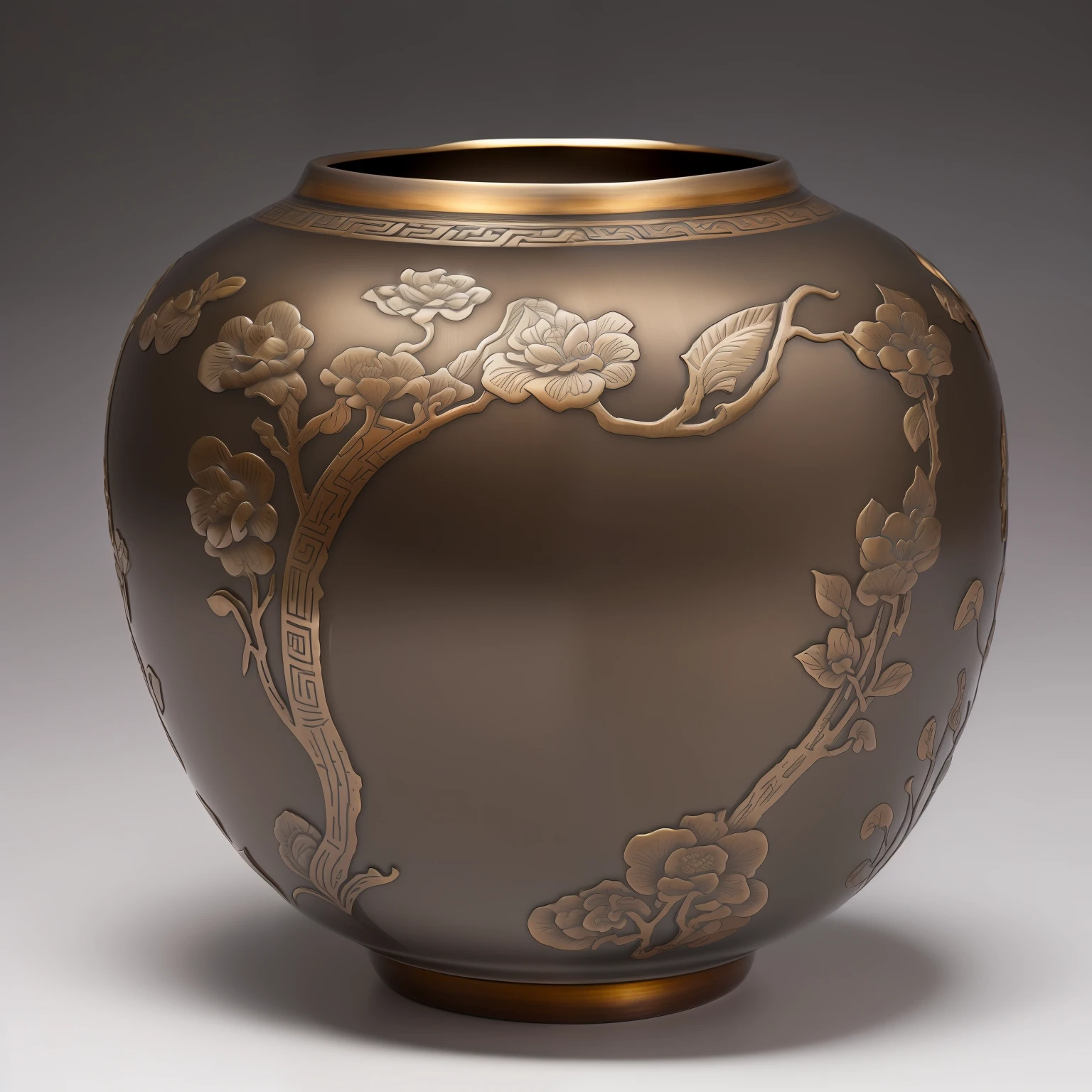 Chinese bronze Simu Pending, the background is simple using a solid color or light background, strong sense of perspective, low angle or special shooting angle, to show its majestic momentum, highlight the color of the bronze, bright light, highlight the details and ornaments of the bronze --auto