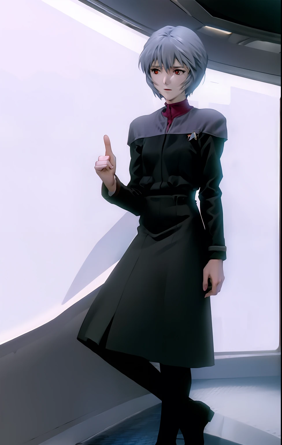 ayanamirei wearing ds9st uniform