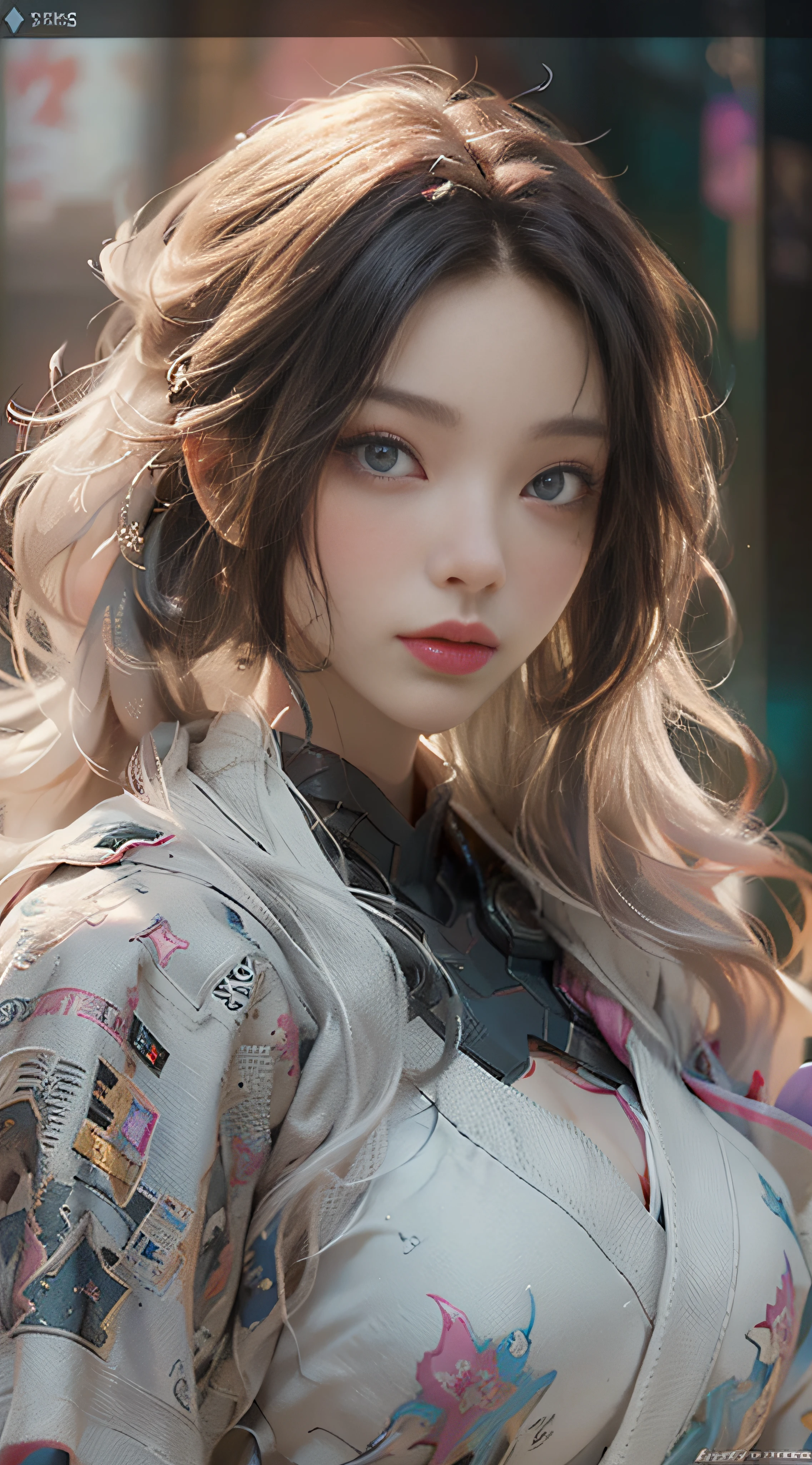 ((best best quality)), ((MasterPiece)), (Detail:1.4), 3D, A beautiful cyberpunk female image,HDR(high dynamic range),RayTrace,nvidia rtx,The ultra-Resolution,Unreal 5,Subsurface scattering、pbr texturing、postprocessing、Anisotropic Filtering、depth offield、Maximum Clarity and Clarity、Many-Layer Textures、Albedo and Specular map、Surface coloring、Mitsu-Accurate simulation of material interactions、Perfect Scale、octanerendering、Two-colored light、large aperture、low ISO、white balance、Rule of Thirds、8K RAW、beautiful bright pupils,flowing robe,Fine pupils,Detailed face and eyes,Long Lashes,Blushlush,voluminous hair,Tender red lips
