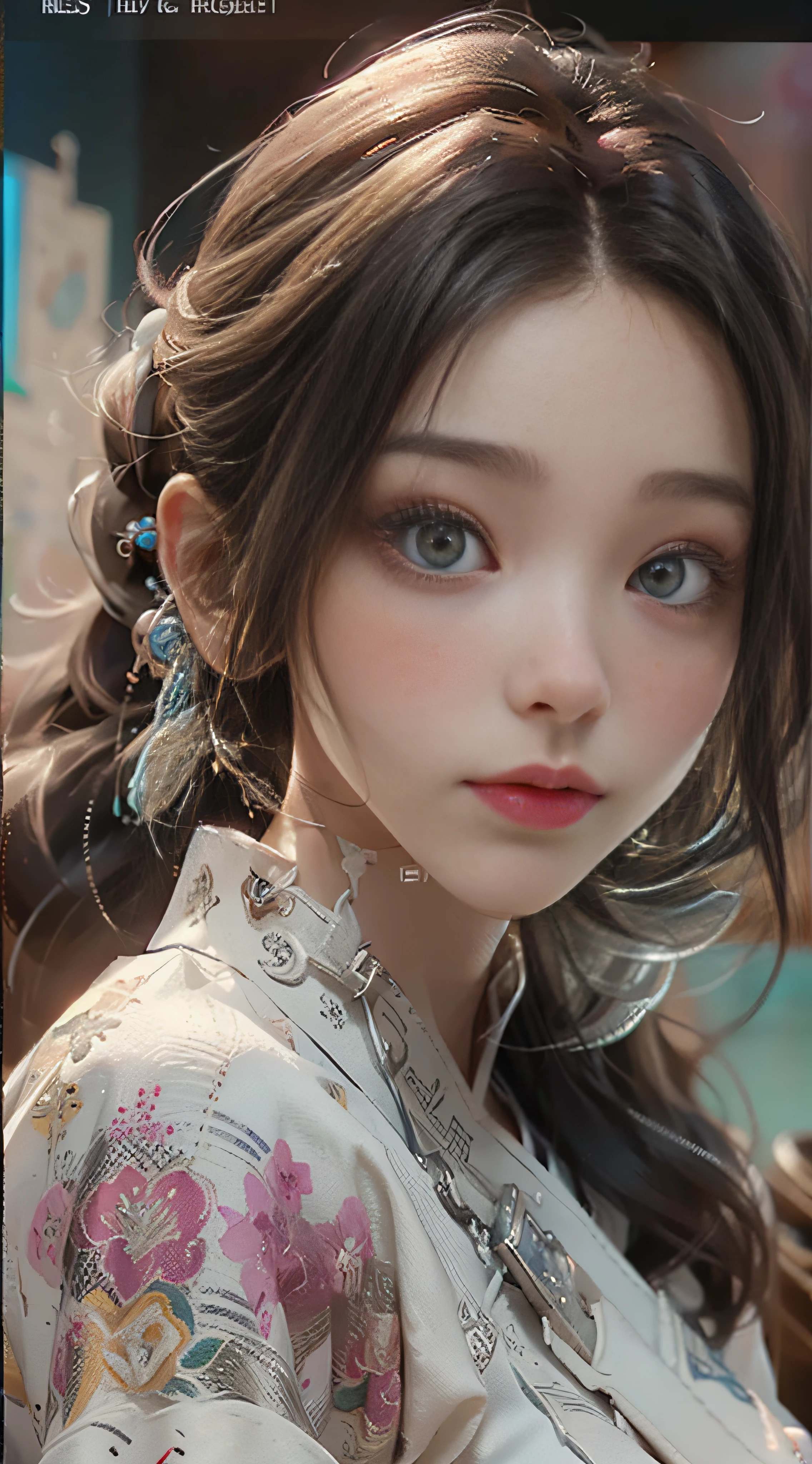 ((best best quality)), ((MasterPiece)), (Detail:1.4), 3D, A beautiful cyberpunk female image,HDR(high dynamic range),RayTrace,nvidia rtx,The ultra-Resolution,Unreal 5,Subsurface scattering、pbr texturing、postprocessing、Anisotropic Filtering、depth offield、Maximum Clarity and Clarity、Many-Layer Textures、Albedo and Specular map、Surface coloring、Mitsu-Accurate simulation of material interactions、Perfect Scale、octanerendering、Two-colored light、large aperture、low ISO、white balance、Rule of Thirds、8K RAW、beautiful bright pupils,flowing robe,Fine pupils,Detailed face and eyes,Long Lashes,Blushlush,voluminous hair,Tender red lips
